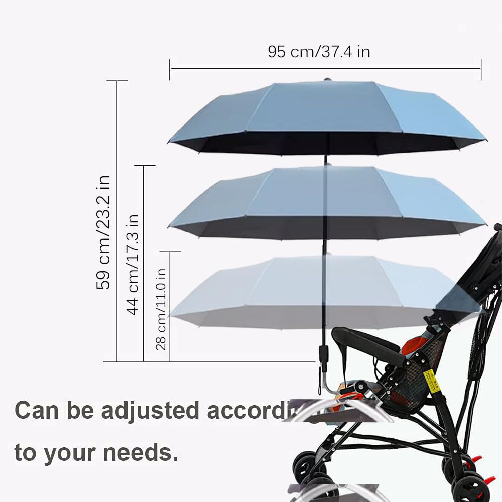 Nakazawa Universal Baby Stroller Sun Shade - UV Protection Waterproof Umbrella with Clip for Strollers, Bikes & Trolleys - Sky Blue | Perfect for Outdoor Walks, Park Visits & Beach Trips