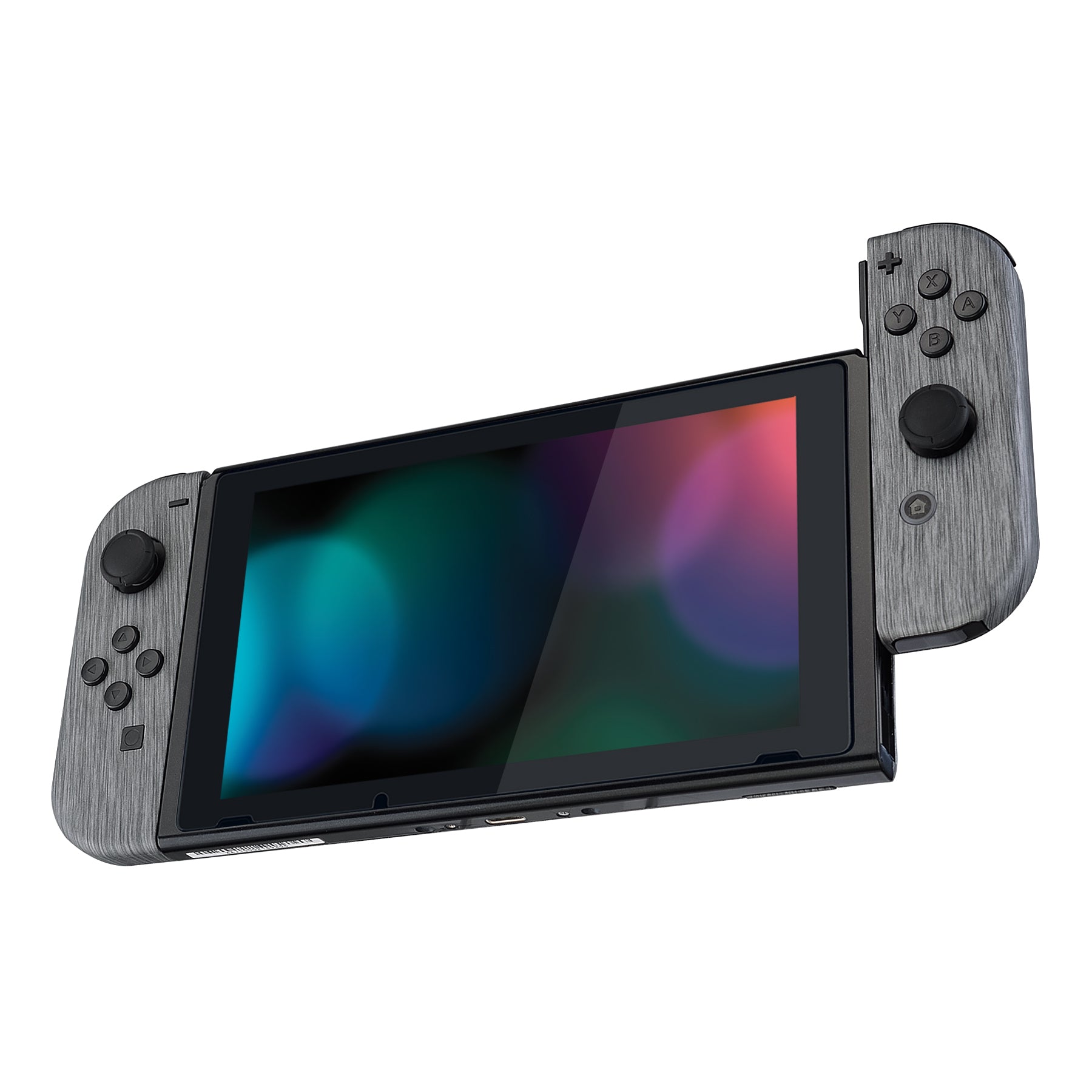 eXtremeRate Soft Touch Grip Brushed Silver Joycon Controller Shell with Full Button Set - DIY Replacement Housing for Nintendo Switch JoyCon & OLED JoyCon (Console Not Included) | Perfect for Gaming, Customization & Repair