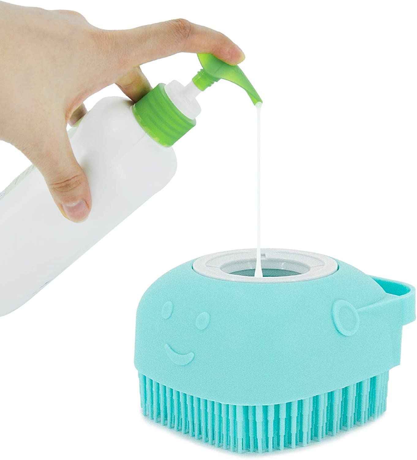 CHITDAX Silicone Body Scrubber & Exfoliating Shower Brush with Soap Dispenser - Soft Bath Brush for Kids & Adults - Pack of 2 Multicolor - Perfect for Gentle Exfoliation & Deep Cleansing in Shower or Bath