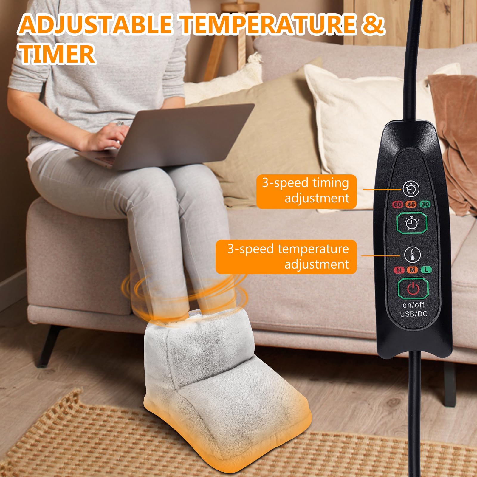 Augot Electric Heated Foot Warmers - Rechargeable Battery Heated Socks for Winter, Outdoor Activities & Cold Weather - Perfect for Skiing, Hiking, Camping & Arthritis Relief