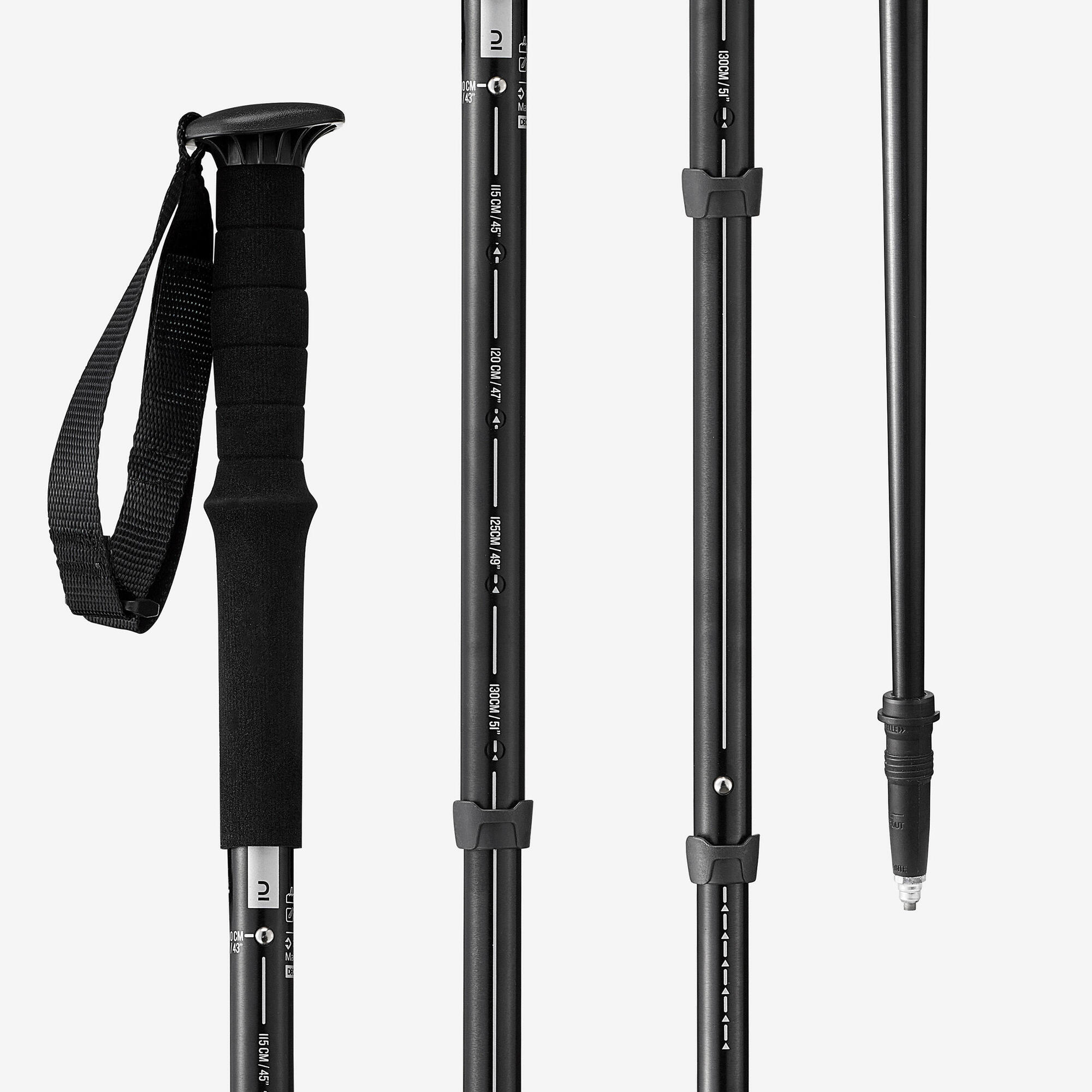 Forclaz MT100 Comfort Hiking Pole - Lightweight Adjustable Trekking Pole for Men & Women - Perfect for Mountain Climbing, Backpacking & Outdoor Adventures