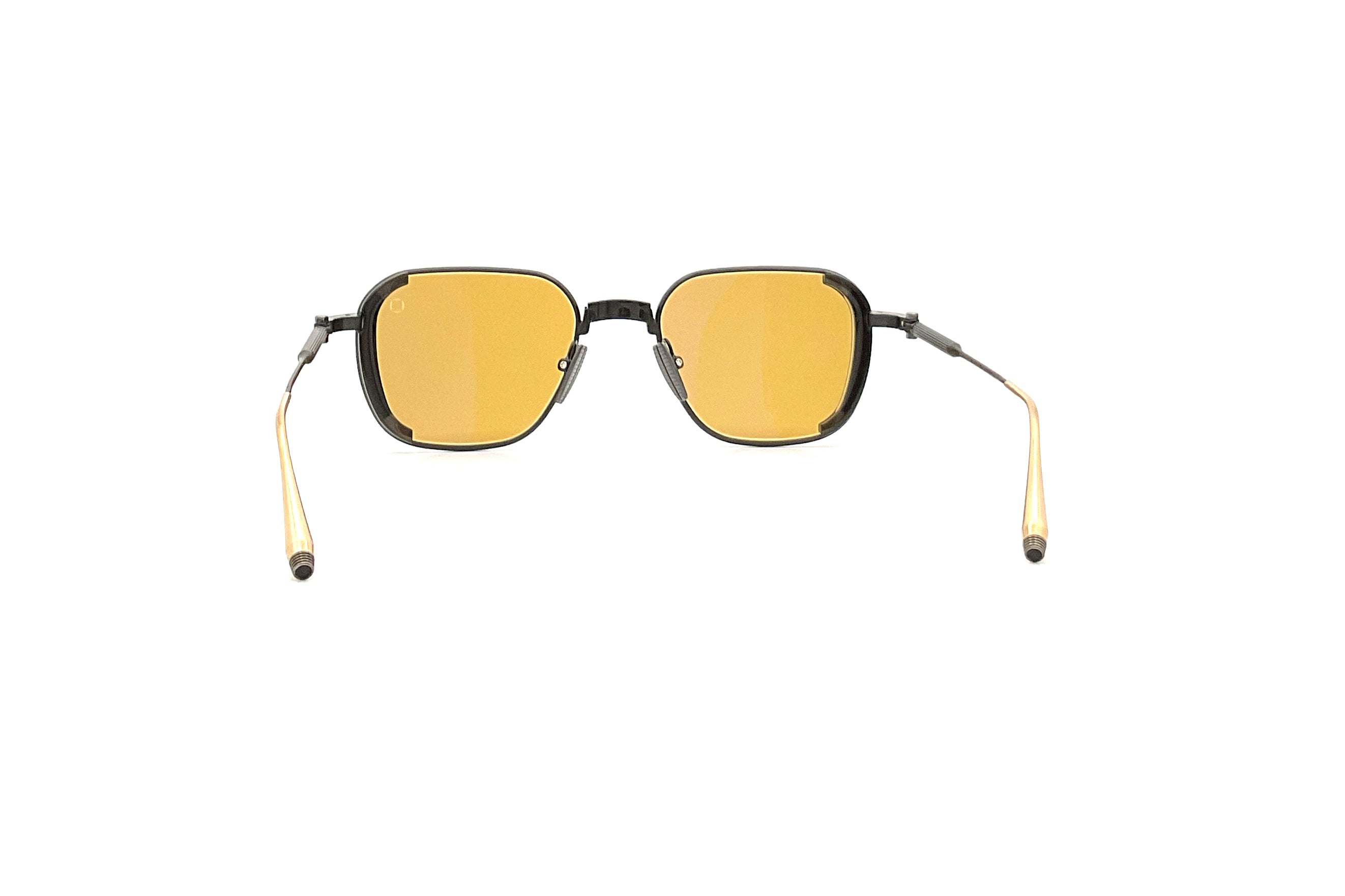 Akoni Eclipse Sunglasses - Crystal Black & Brushed Black with 12k Gold Accents - Stylish UV Protection for Outdoor Activities & Fashion