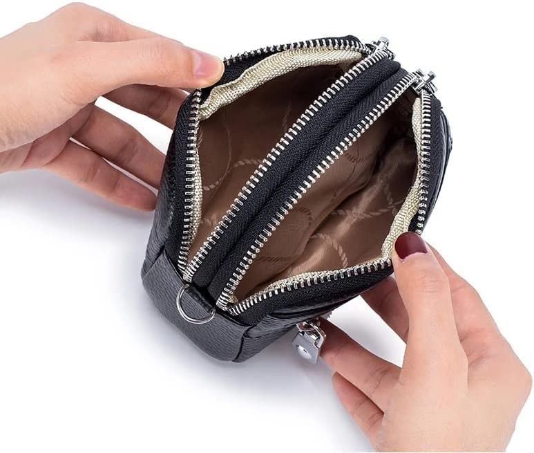 Women's Small PU Leather Wallet with Double Zipper - Slim Credit Card Holder & Coin Purse for Ladies and Girls (14x9x4.5cm) - Perfect for Everyday Use, Travel, and Gift Giving