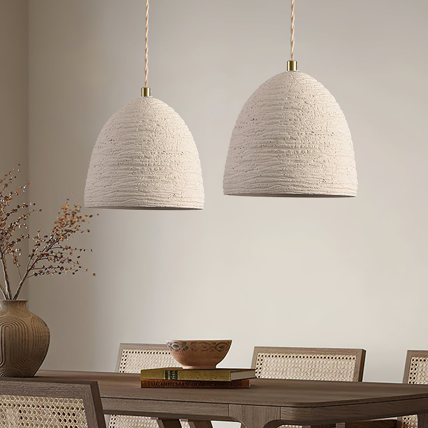 Modern Microcement Pendant Light - Industrial Style Ceiling Lamp for Kitchen, Dining Room & Living Room Decor