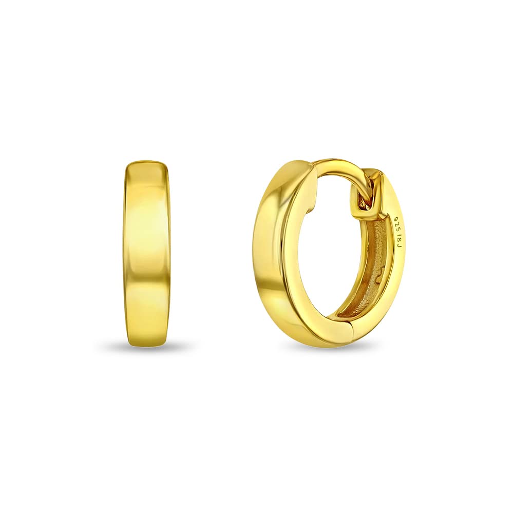 925 Sterling Silver Small Hoop Huggie Earrings for Girls - Hypoallergenic, Comfortable Kids Earrings (0.39