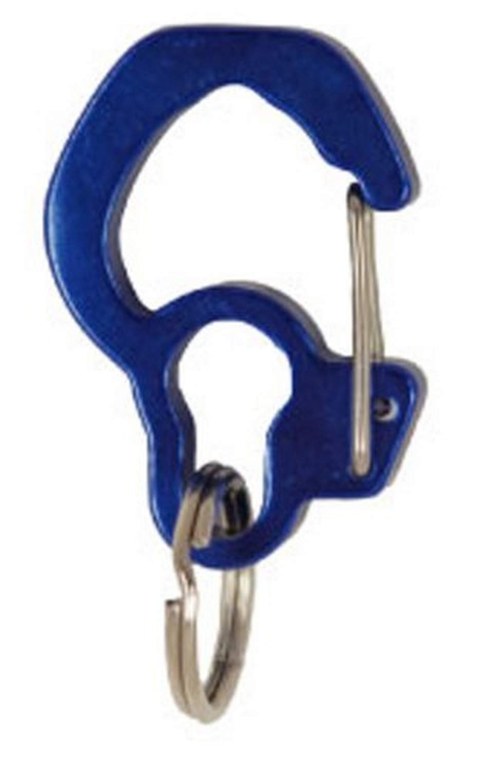 Medium Curve Aluminum Dog Tag Clip - Blue | Durable Pet ID Tag Holder for Dogs & Cats | Perfect for Collars, Keychains & Backpacks