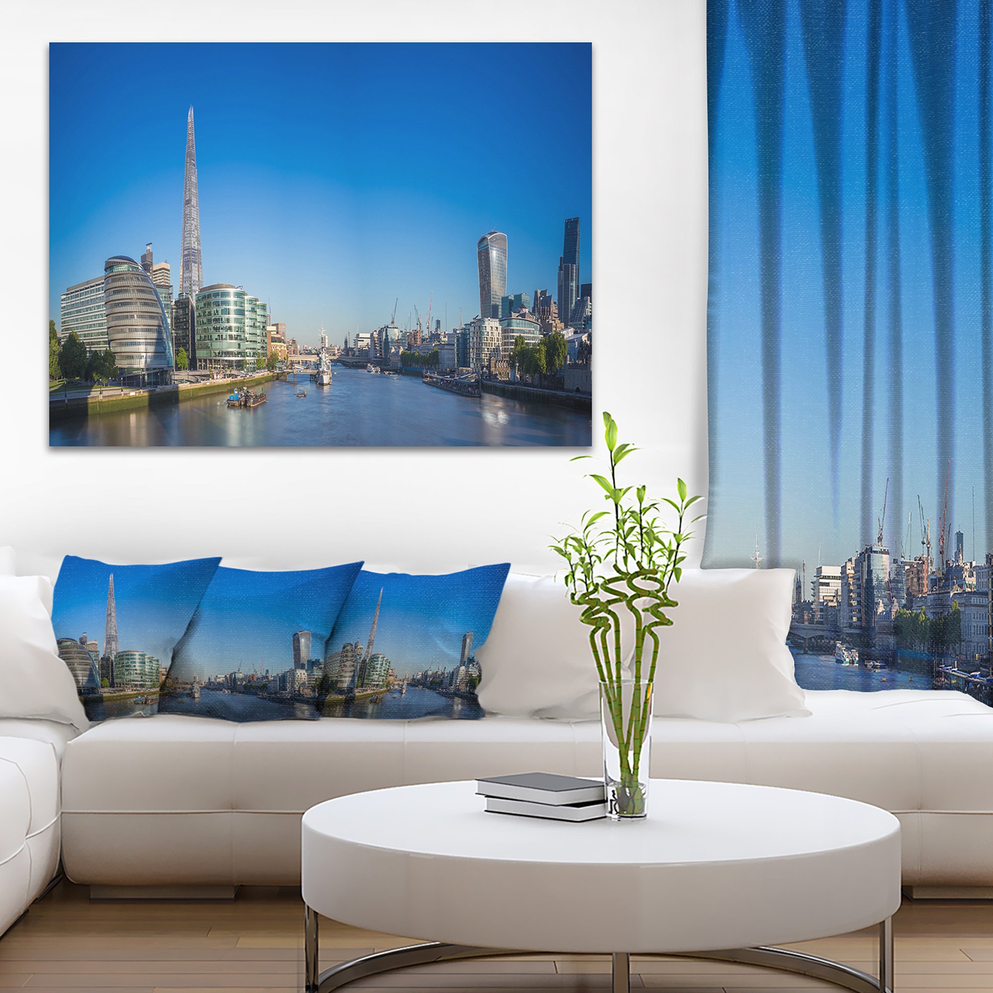 London Panoramic Cityscape Canvas Art Print - Stunning Skyline Wall Decor for Living Room, Office & Home