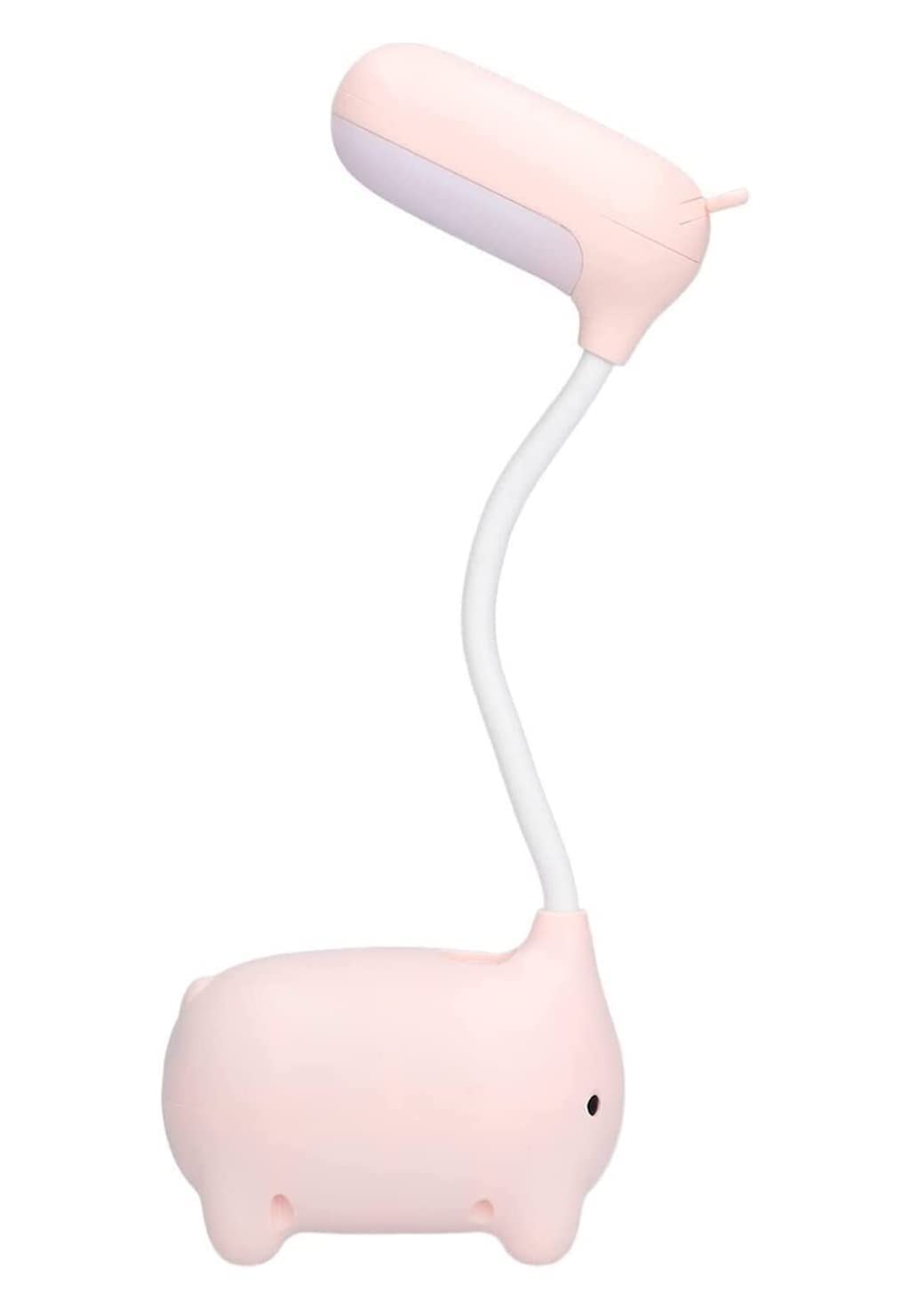 USB Rechargeable LED Desk Lamp - Adjustable Reading Light for Home Office, Study, Dorm Room & Bedroom - Cute Elk Design with Touch Control (Pink) - Perfect for Night Reading, Working & Studying