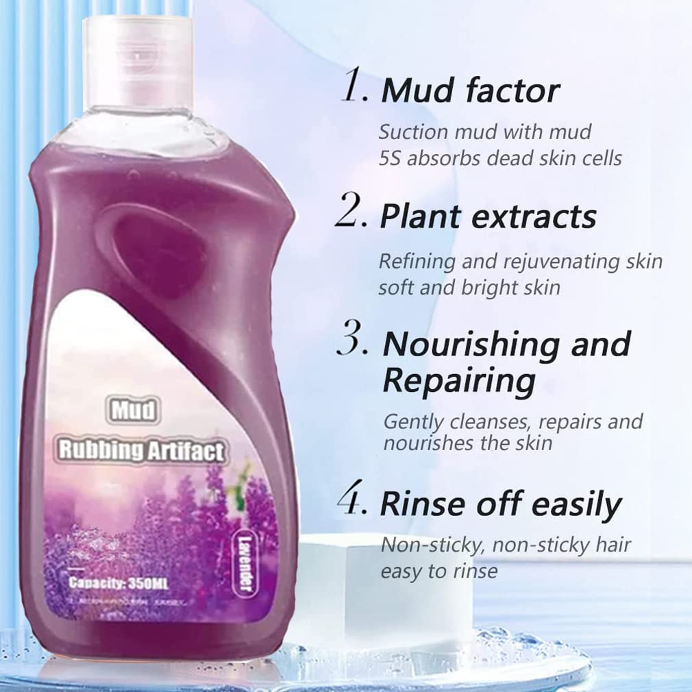 Natural Rubbing Mud for Skin - Deep Cleansing Body Scrub & Exfoliator Gel | Spa Quality Skin Detox & Pore Purifier for Face & Body | Perfect for Post-Workout, Pre-Tanning & Skincare Routine