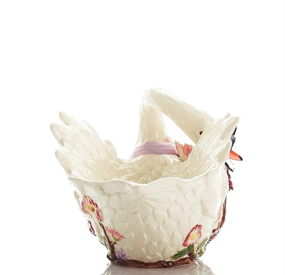 Elegant Swan-Shaped Ceramic Fruit Bowl - Large European Style Serving Tray for Fruits, Candy & Desserts | Perfect for Dining Table Centerpiece, Party Platters & Home Decor