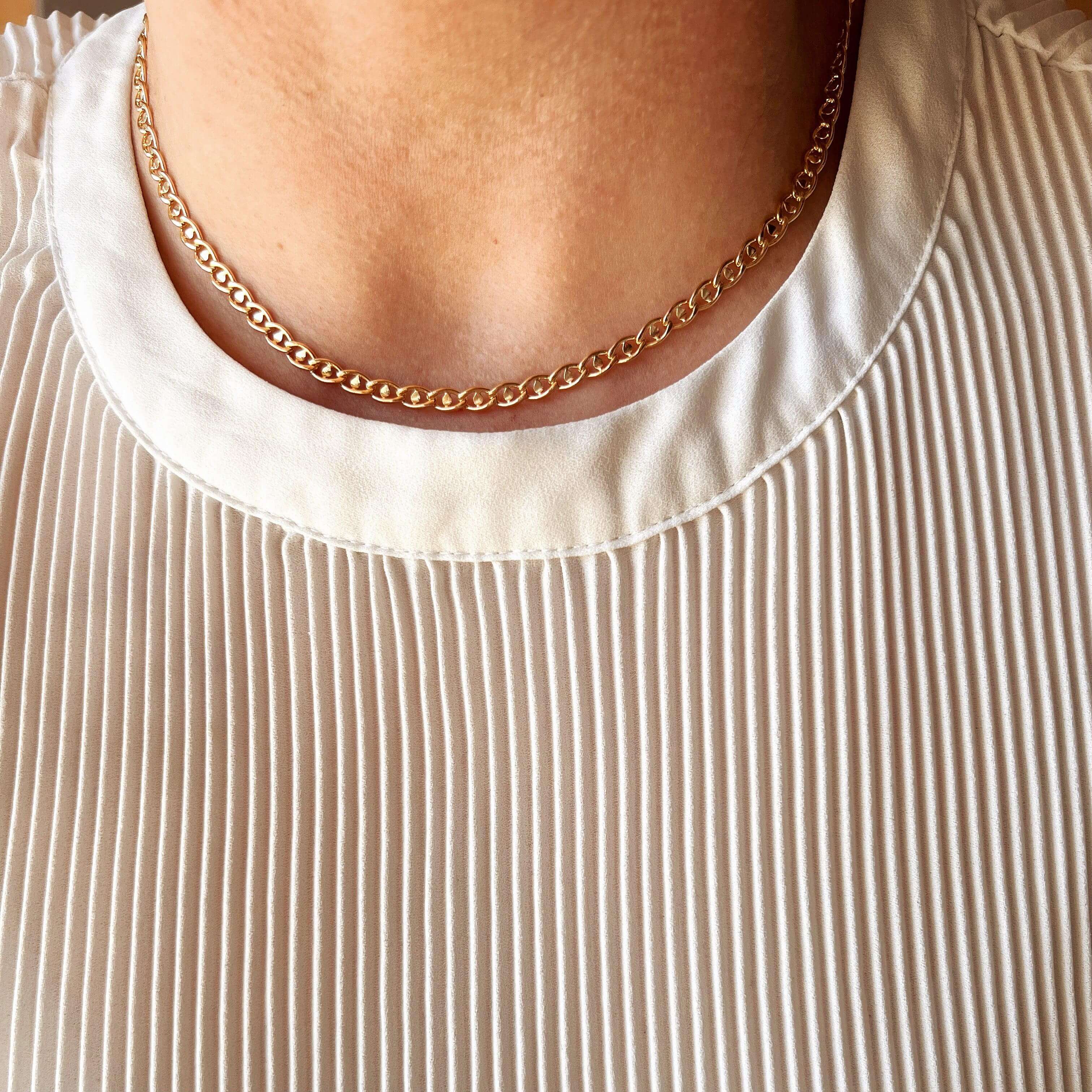 Fancy Mariner 18k Gold Filled Necklace for Women - Elegant Layering Chain Jewelry Gift for Birthday, Anniversary & Valentine's Day