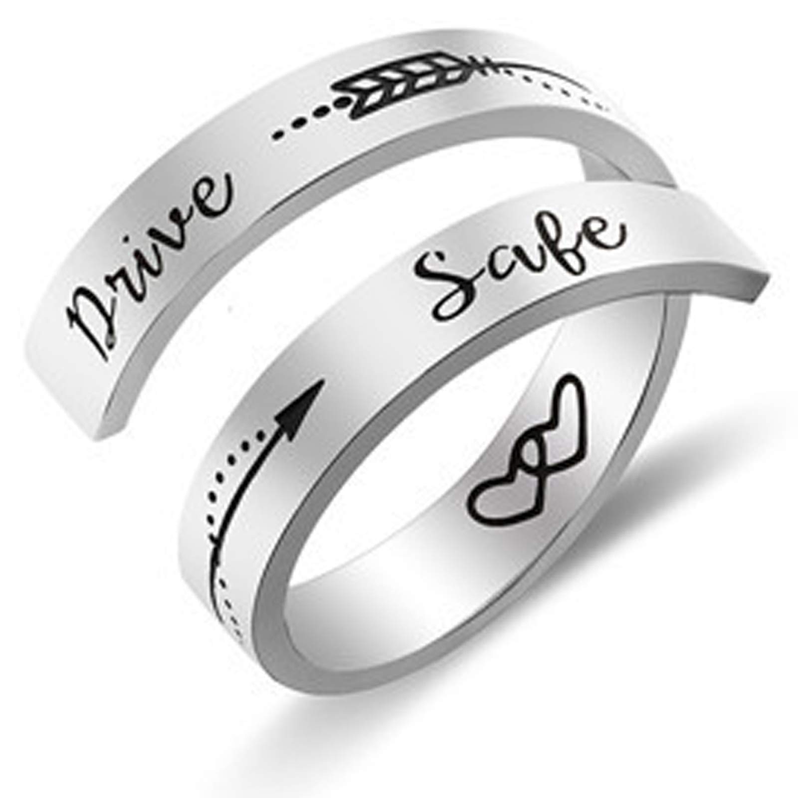 Inspirational Stainless Steel Spiral Wrap Twist Ring for Women - Personalized Encouragement Jewelry, Birthday Gift for Her, Perfect for Daily Wear, Office & Special Occasions