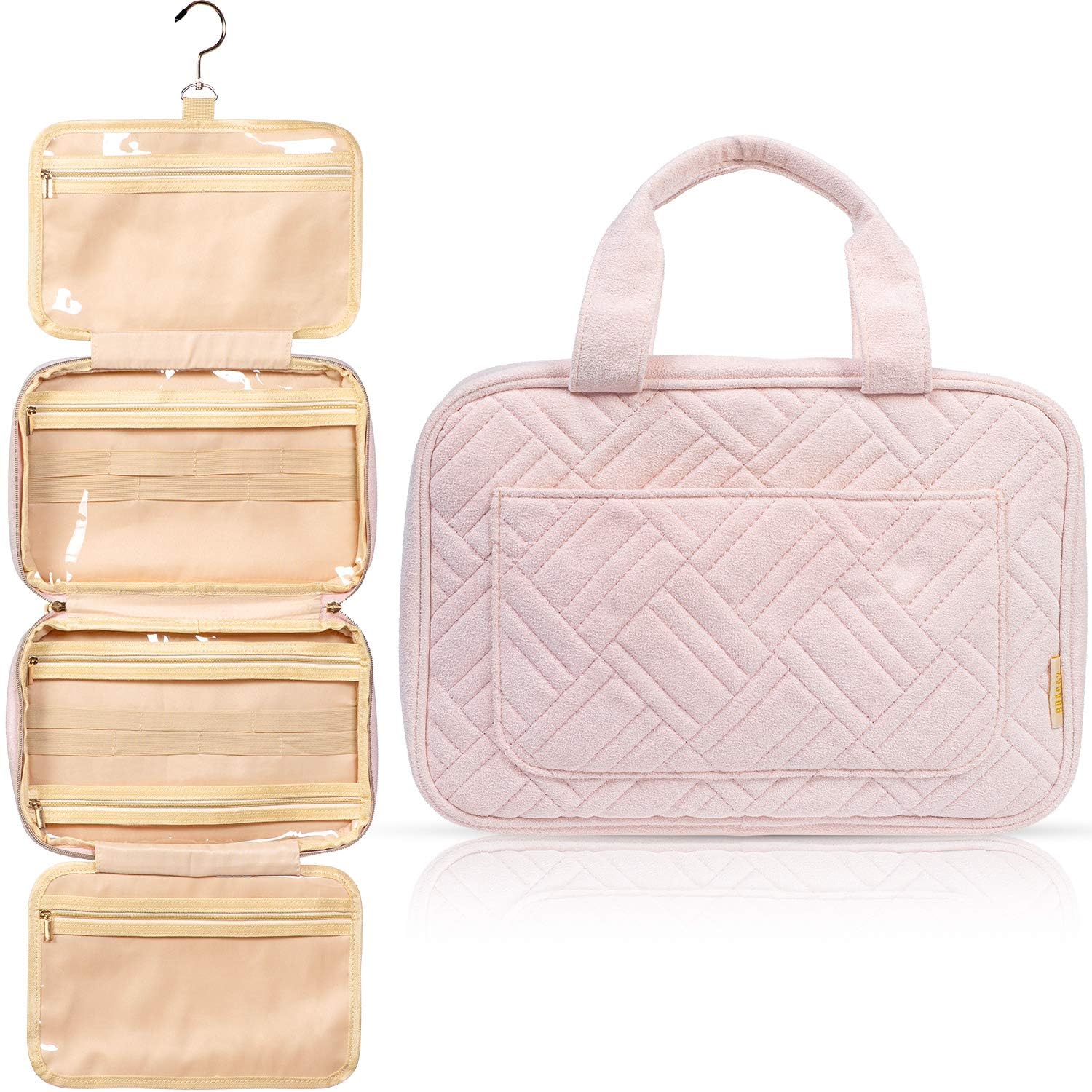 BOACAY Hanging Travel Toiletry Bag for Women - Waterproof Makeup Organizer with Multiple Pockets for Cosmetics, Toiletries & Travel Essentials - Perfect for Bathroom, Shower & On-the-Go Use