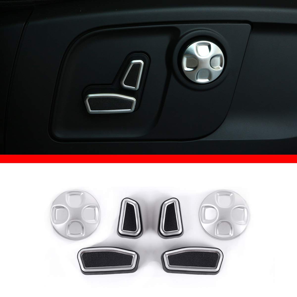 ABS Chrome Car Seat Adjustment Button Cover Trim for Alfa Romeo Giulia & Stelvio (2017-2020) - Interior Upgrade & Protection for Luxury Car Accessories