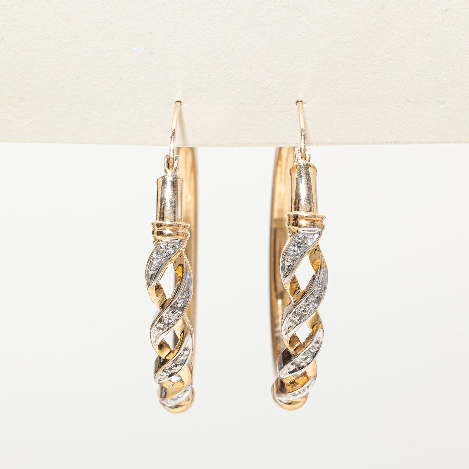 Diamond Crossover Hoop Earrings for Women | 0.06ctw Sparkling Stud Earrings | Elegant Gold Plated Jewelry Gift for Birthday, Anniversary & Valentine's Day | Perfect for Parties, Weddings & Everyday Wear
