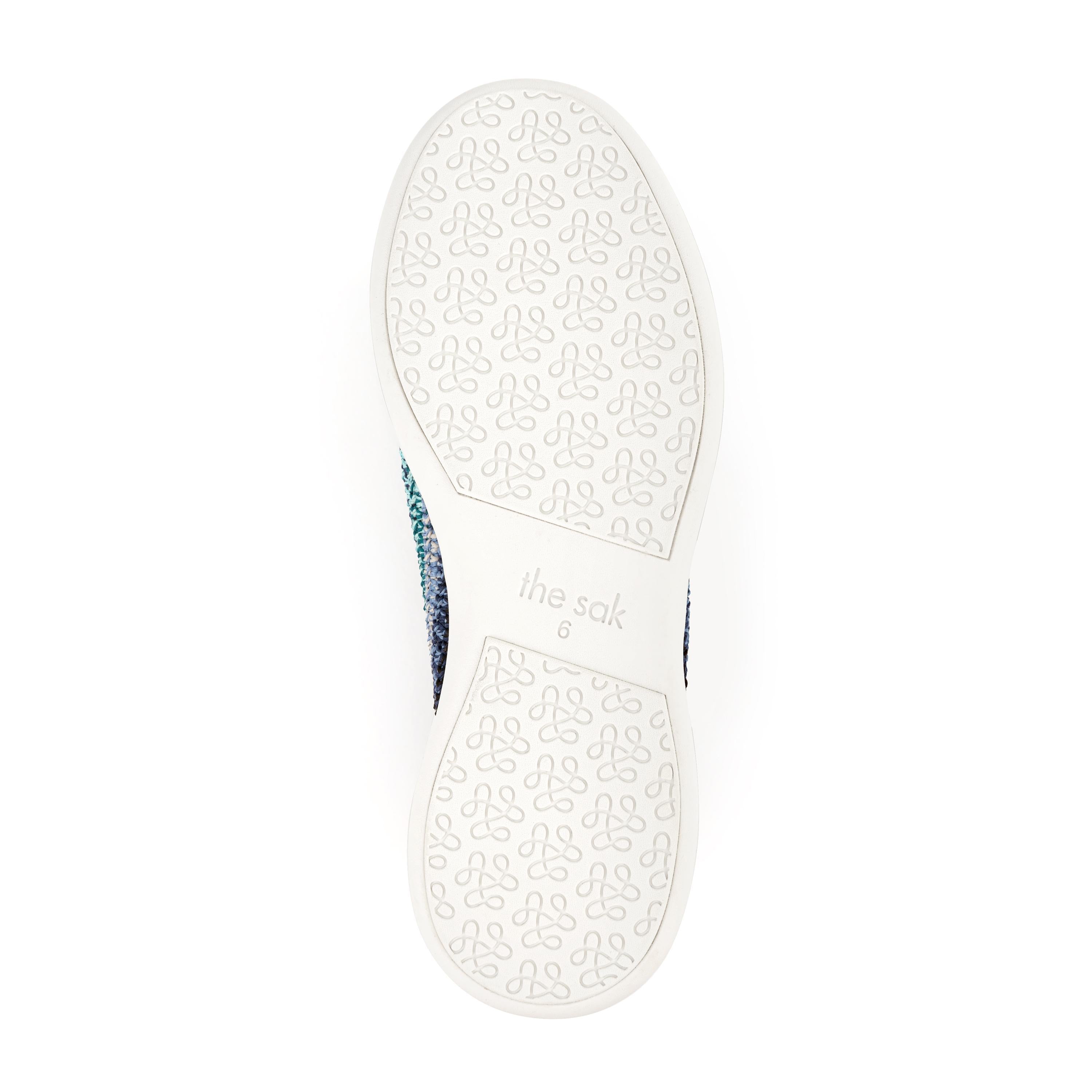 Asha Sneaker - Hand Crochet Lapis Stripe Women's Casual Shoes | Comfortable Bohemian Style Slip-Ons for Walking, Travel & Everyday Wear