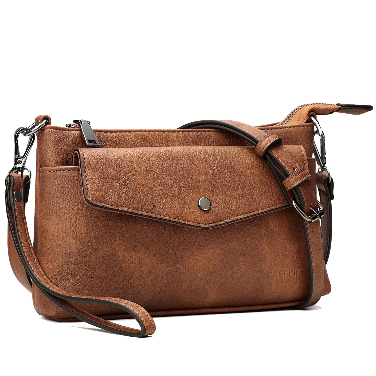 Stylish Small Leather Crossbody Bag with Detachable Wallet - Mini Fashion Purse Wristlet with Adjustable Strap - Perfect for Travel, Shopping & Everyday Use