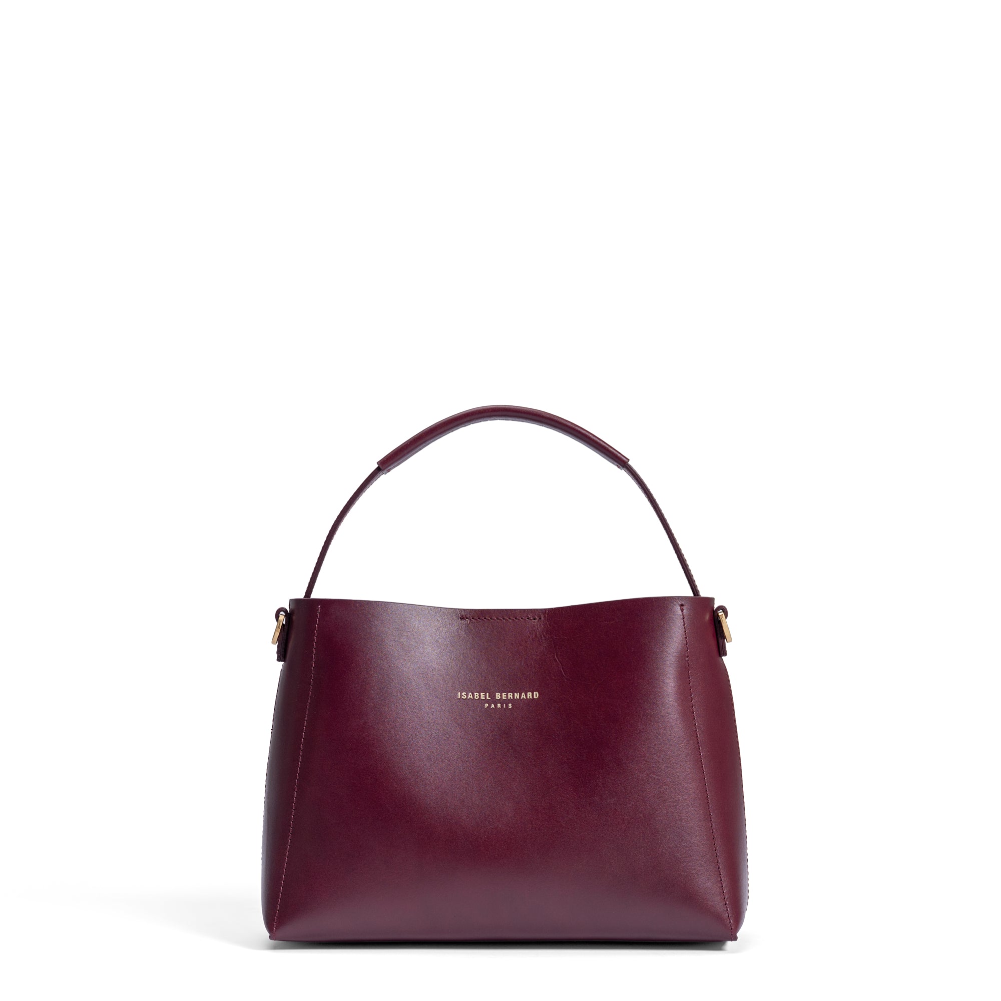 Montmartre Béatrice Midi Bordeaux Vegetable Tanned Leather Handbag for Women - Elegant Crossbody Purse for Work, Travel & Evening Out