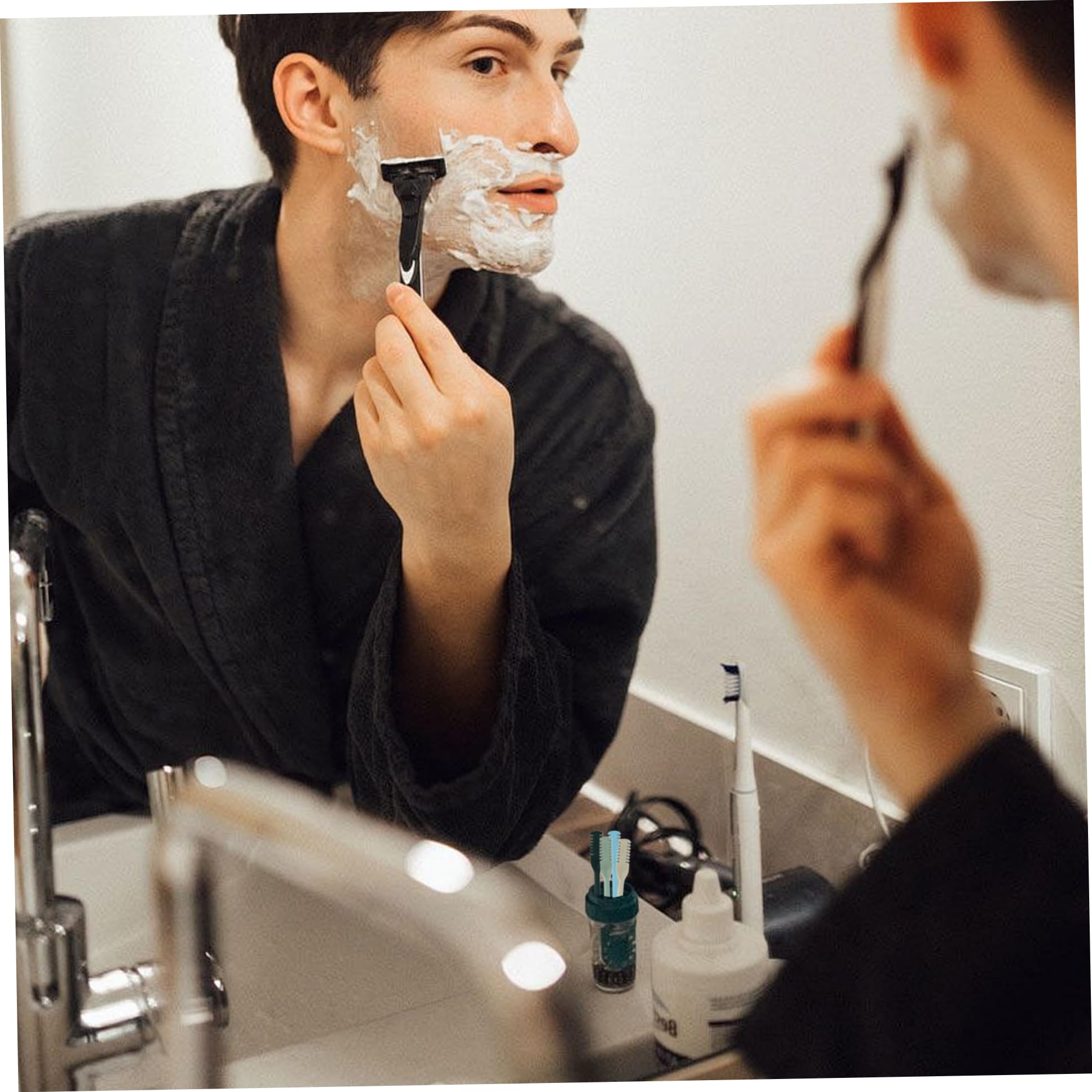 5-Pack Nasal Hair Trimmer for Men & Women - 360° Rotating Double Head Nose Hair Clipper with Cleaning Brush, Washable & Reusable - Perfect for Travel, Grooming Kits & Personal Care