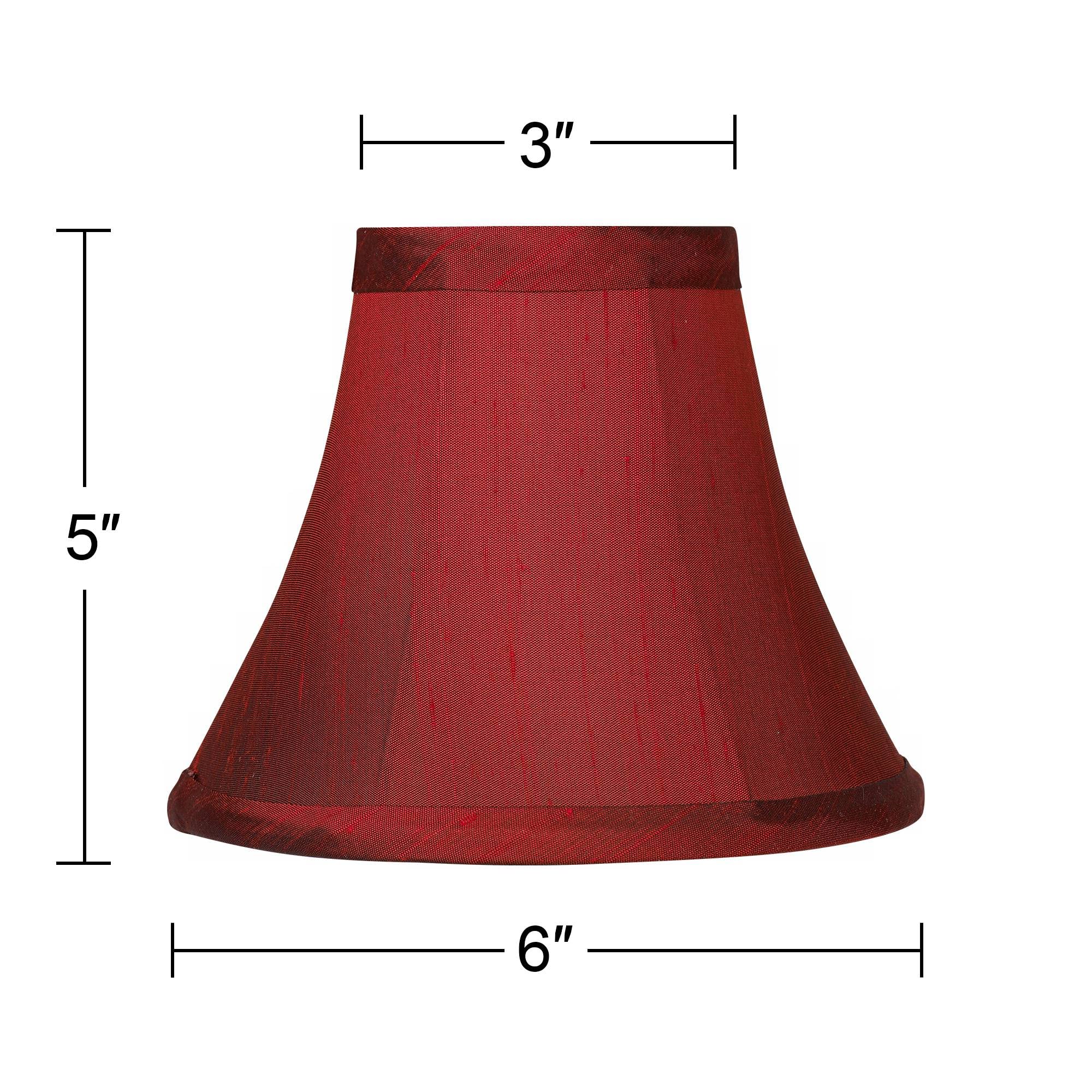 6 Pack Deep Red Faux Silk Bell Lamp Shades - 3