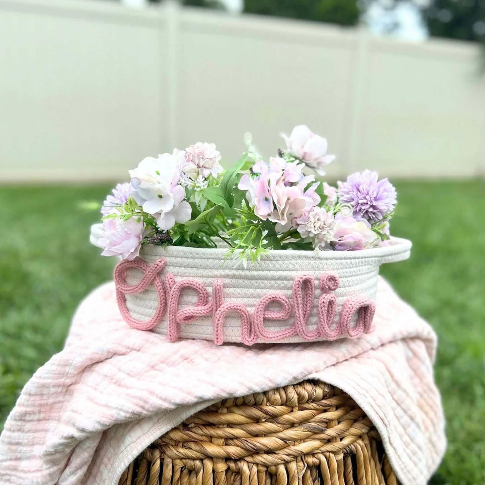 Personalized Baby Gift Basket with Custom Name & Monogram - Newborn Toy Storage Basket - Perfect for Baby Showers, Birthdays & Nursery Organization