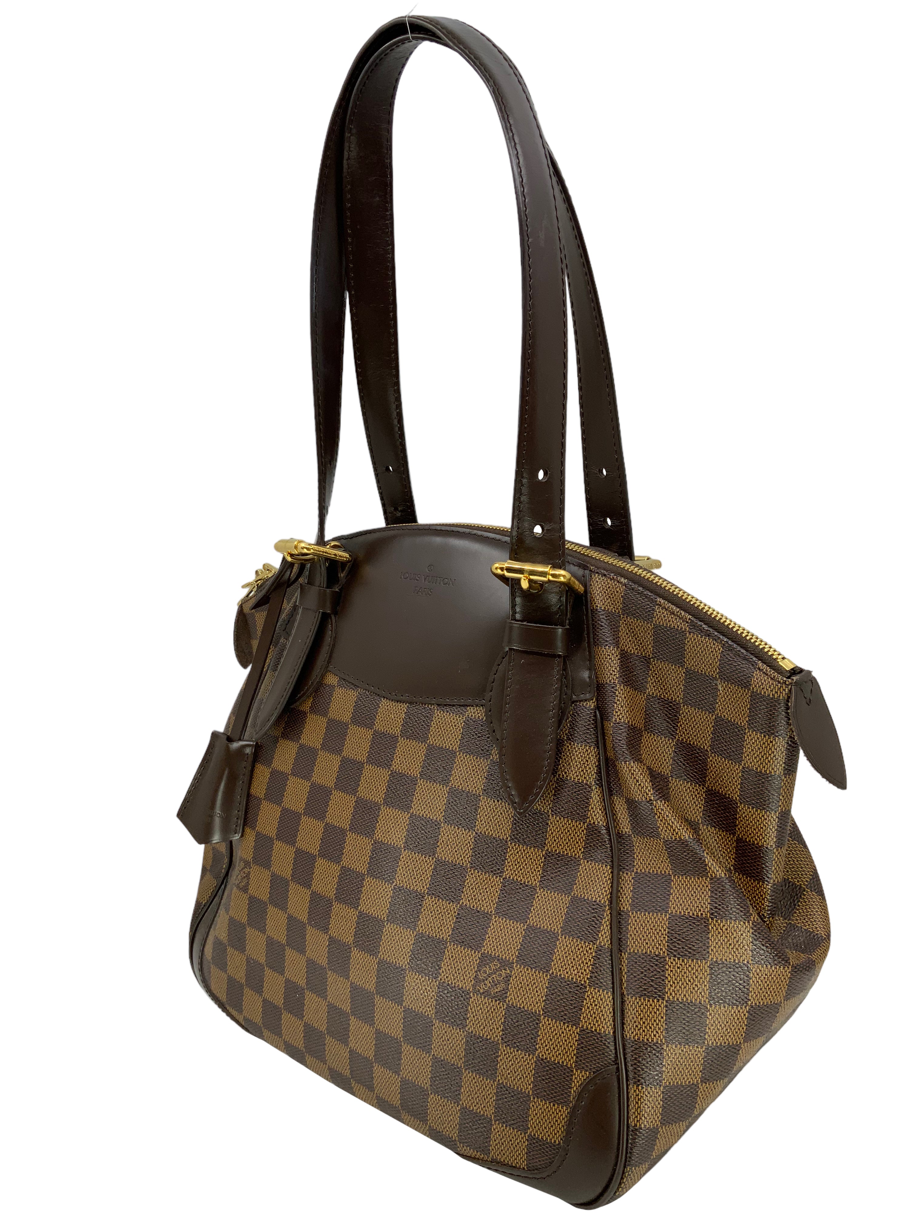 Authentic Louis Vuitton Damier Ebene Verona MM Shoulder Bag - Luxury Designer Handbag for Women | Perfect for Work, Travel & Everyday Use