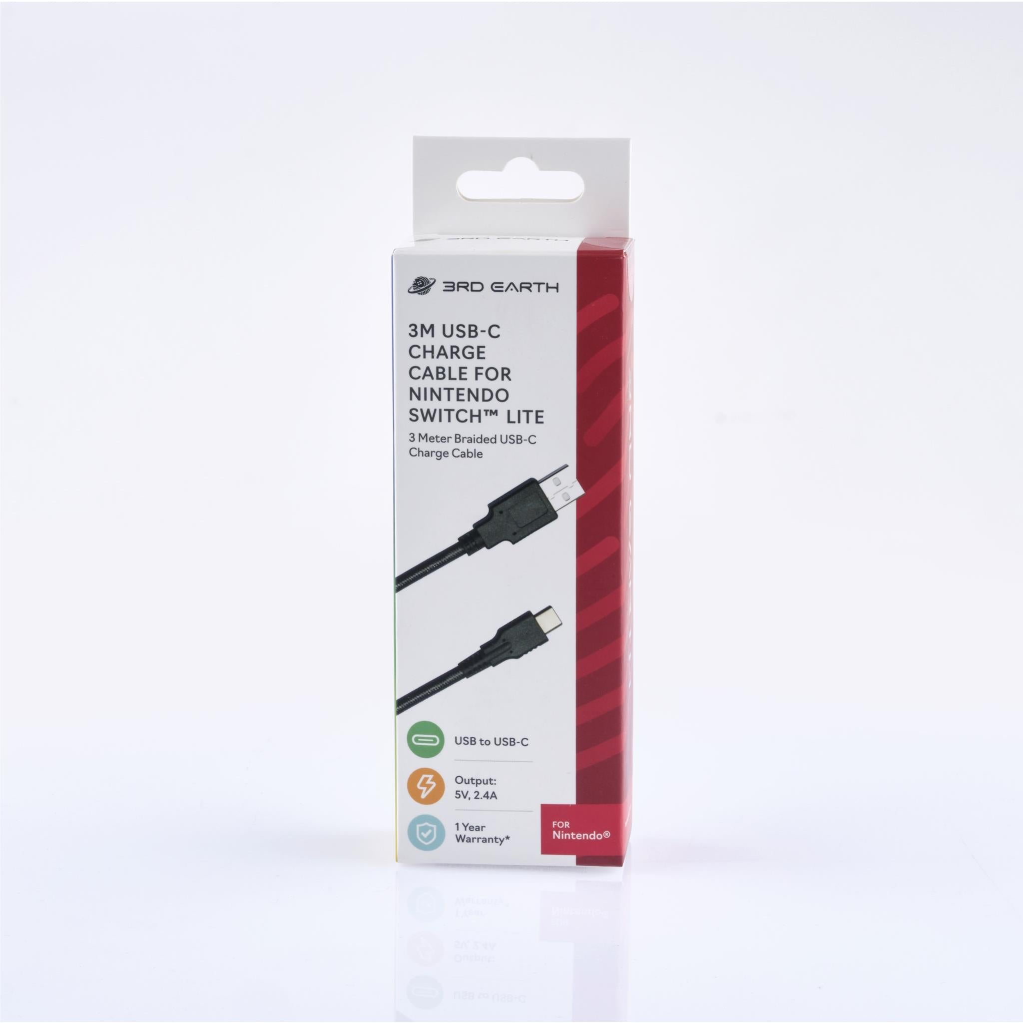 3M USB C Charging Cable for Nintendo Switch™ - Fast Charging, Durable Grey Cord - Perfect for Gaming, Travel & Home Use