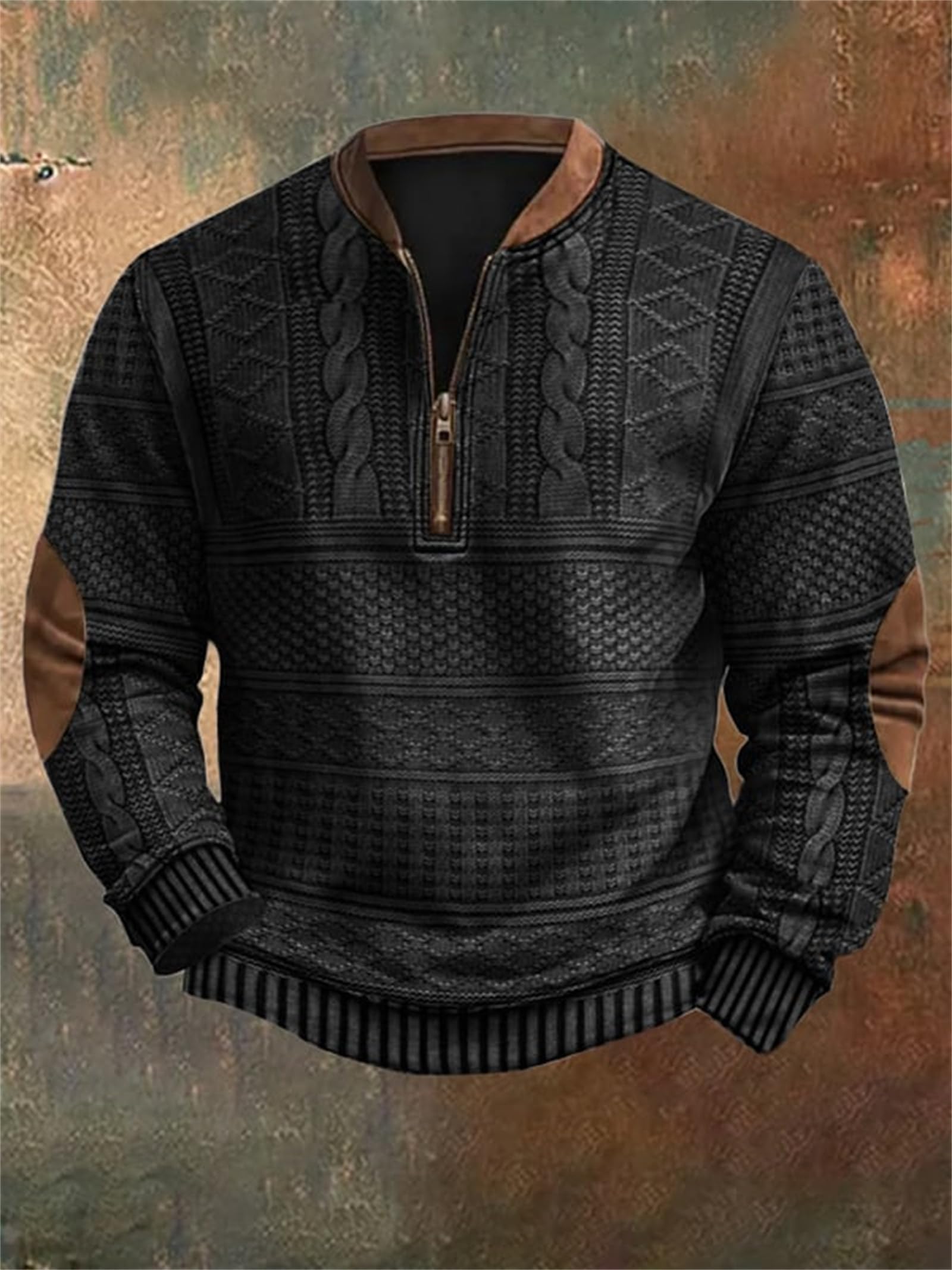 Vintage Print Zip-Up Sweatshirt for Men | Retro Graphic Pullover Hoodie | Whitecloths Life Casual Wear | Perfect for Streetwear, Lounge & Everyday Outfits