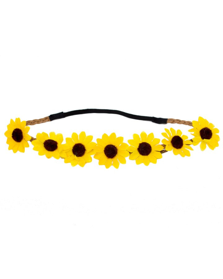 60s Yellow Daisy Chain Headband - Vintage Floral Hair Accessory for Women & Girls - Perfect for Weddings, Festivals & Boho Style Outfits