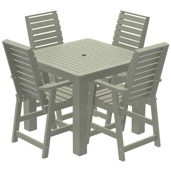 5-Piece Square Counter Dining Set - Modern Kitchen Table & Stools for Small Spaces - Perfect for Breakfast Nook, Apartment, or Bar Counter Seating