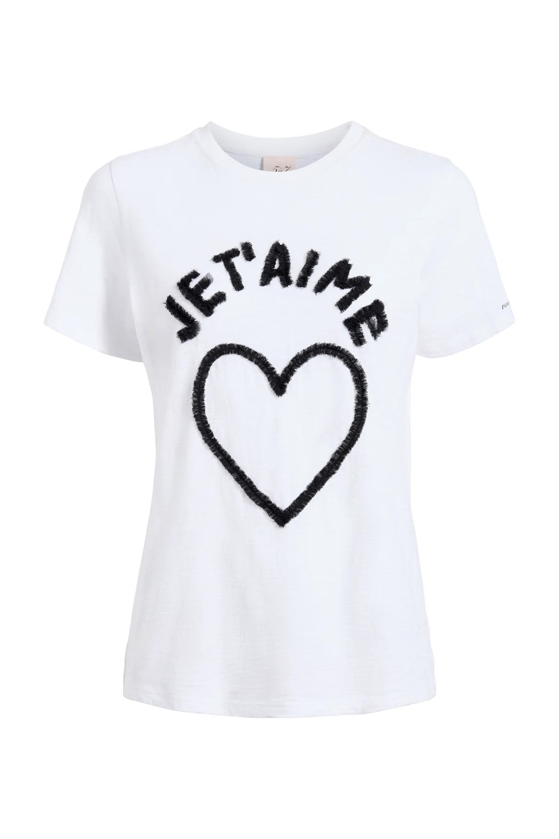 Cinq A Sept Textured Je T'aime Tee - Women's French-Inspired Graphic T-Shirt | Casual Chic Top for Date Night & Weekend Outfits