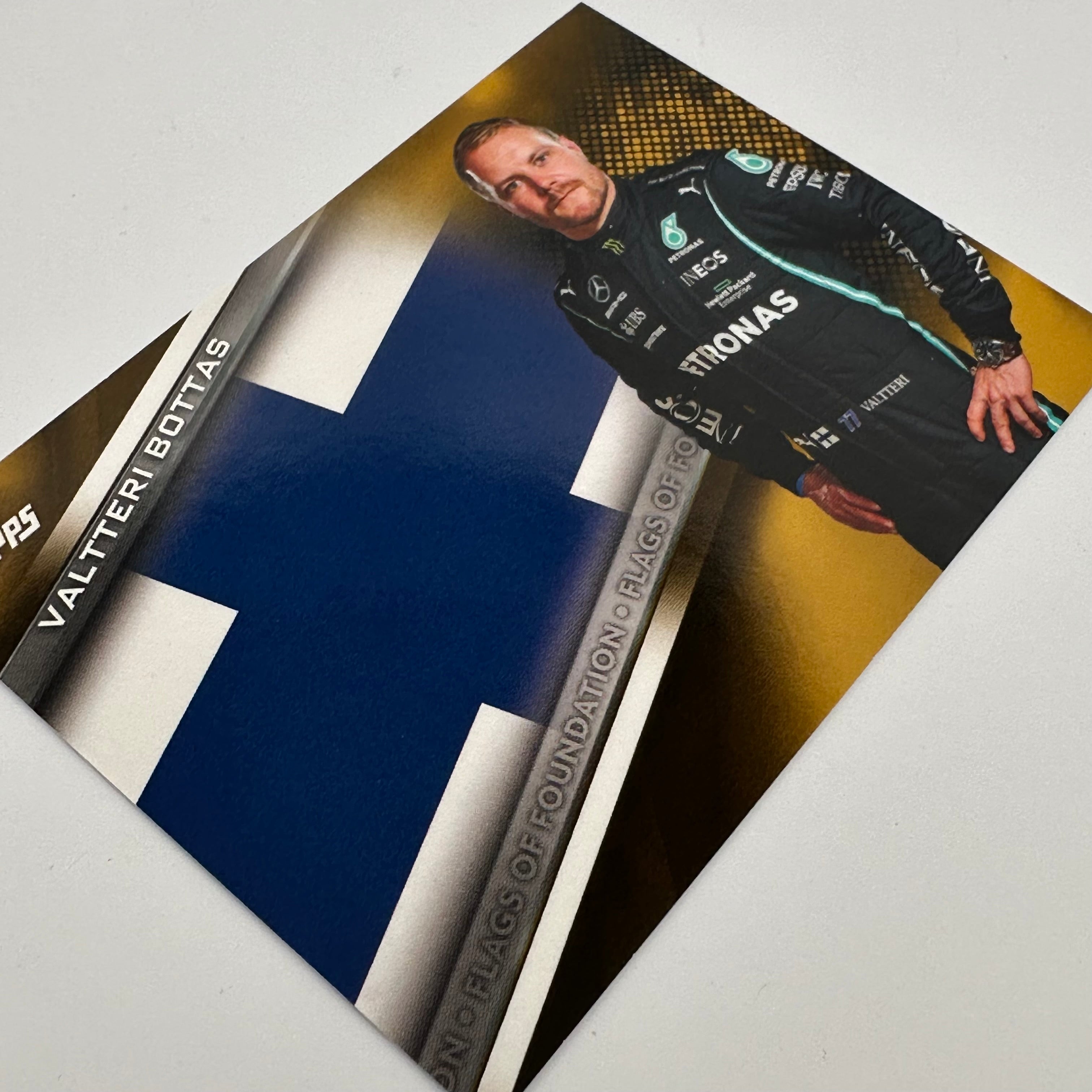 45/50 Gold Valteri Bottas #FF VB Flags Of Foundation - Limited Edition Collectible for F1 Racing Fans & Memorabilia Display