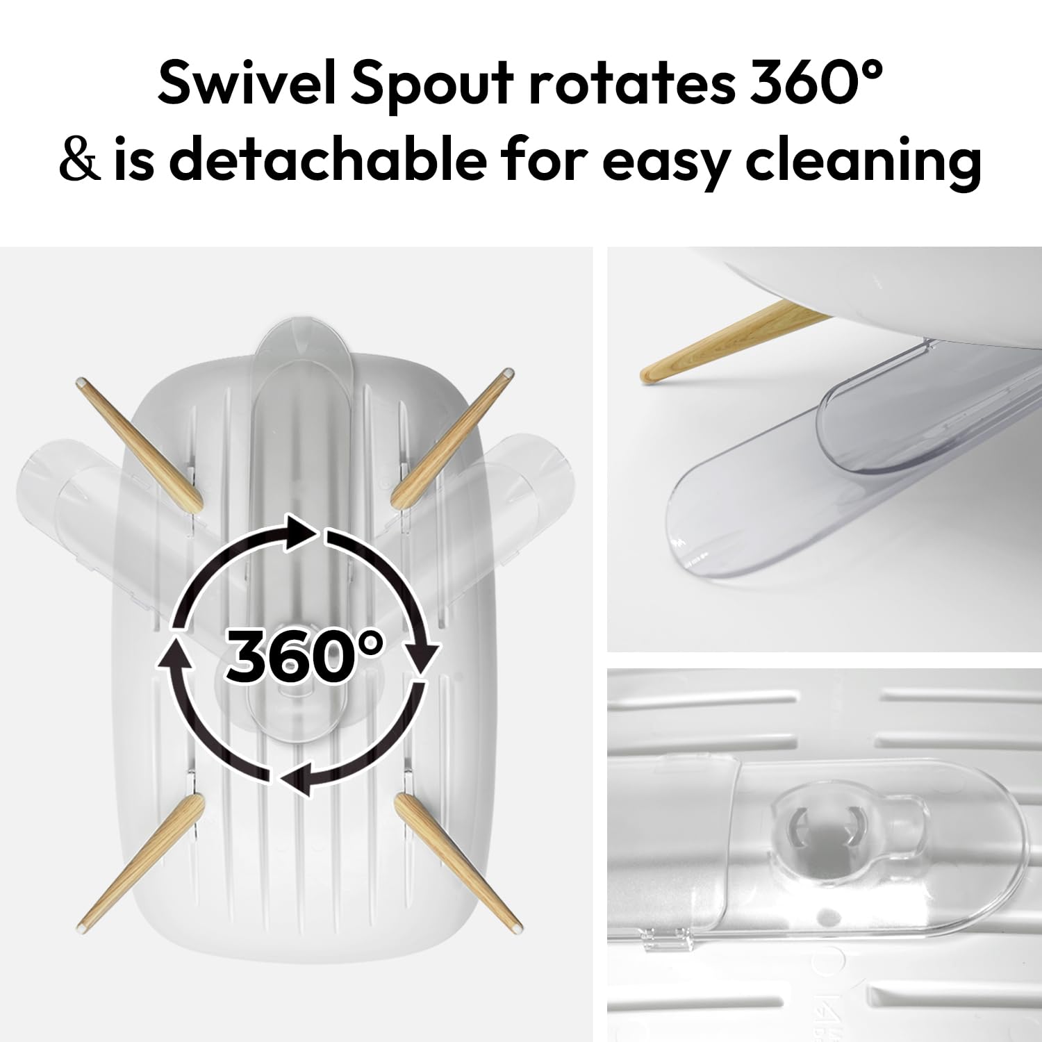 Carrotez Dish Drying Rack with Swivel Spout - Rustproof Kitchen Counter Dish Drainer & Organizer - Easy Installation, Durable White Dish Rack for Small Spaces - Perfect for Drying Dishes, Utensils & Cutting Boards After Washing