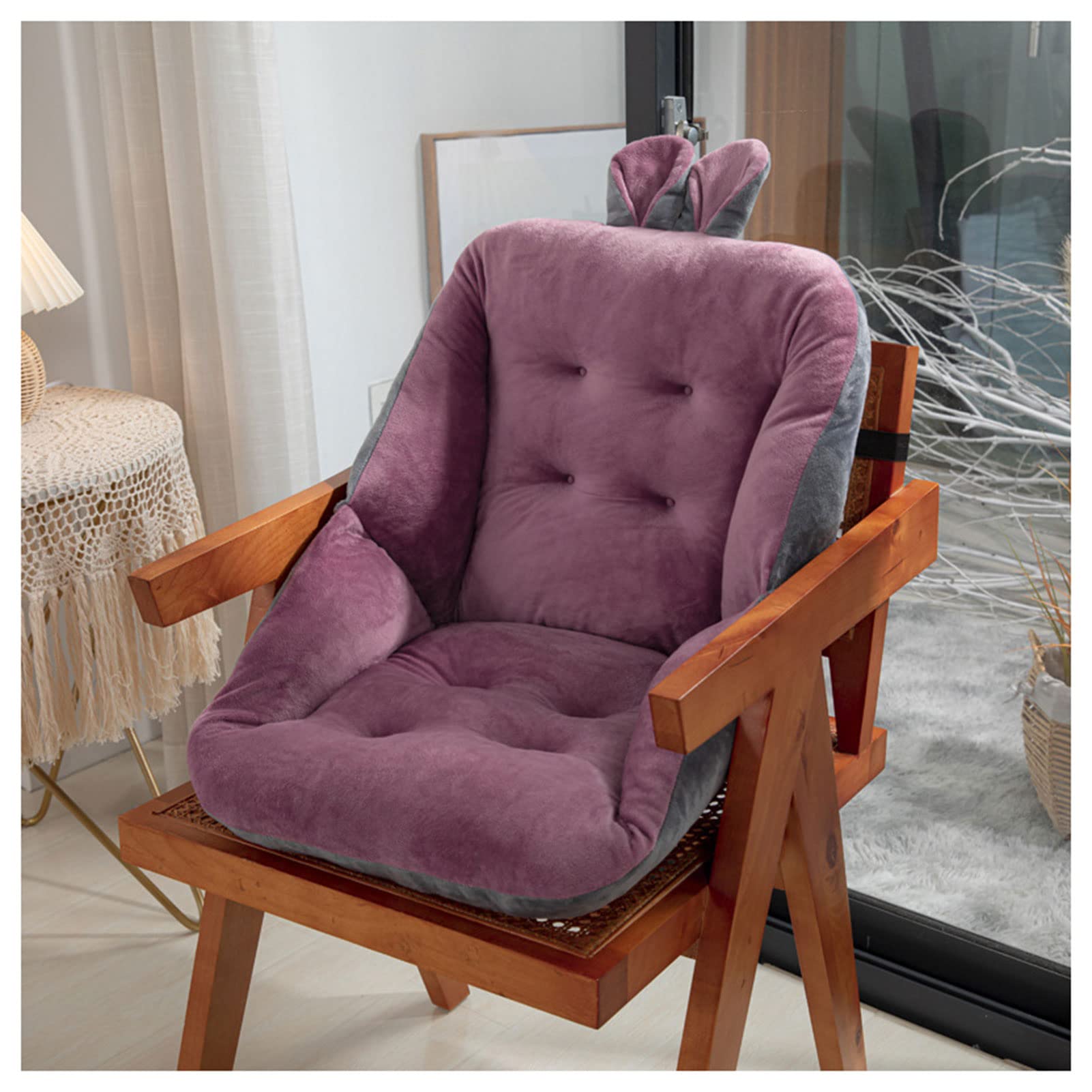 YIZIPADS Swing Egg Chair Cushion - 17.7x17.7 Inch Waterproof Patio Seat Cushion with Ties for Indoor/Outdoor Metal & Wooden Chairs - Purple Lounge Chair Pad for Garden, Balcony & Backyard Relaxation