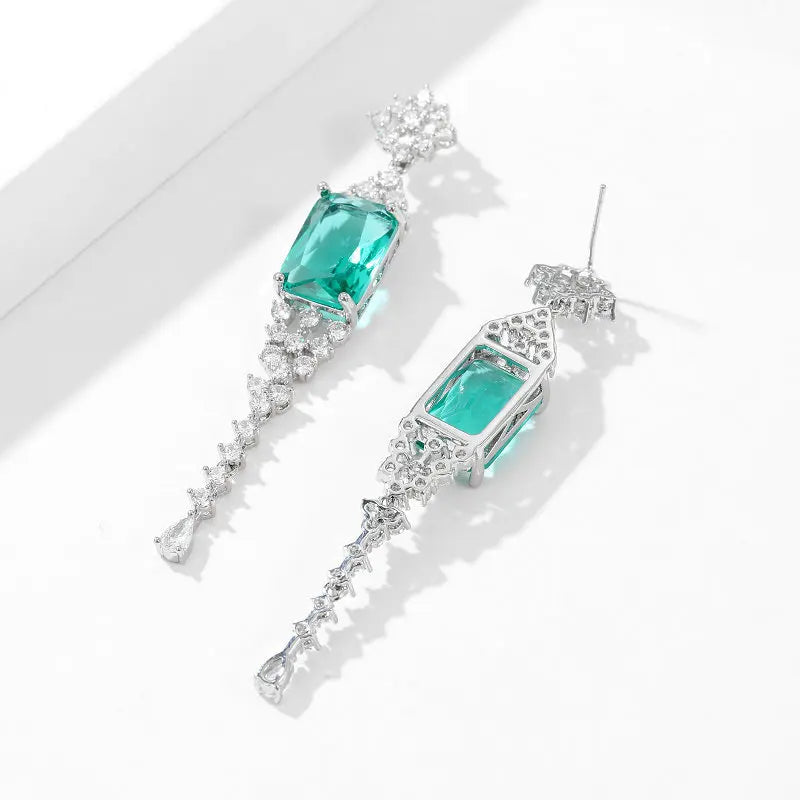 Sparkling Cubic Zirconia Long Tassel Earrings for Women - Elegant Wedding Jewelry, Bride Accessories for Bridal Party, Prom & Special Occasions