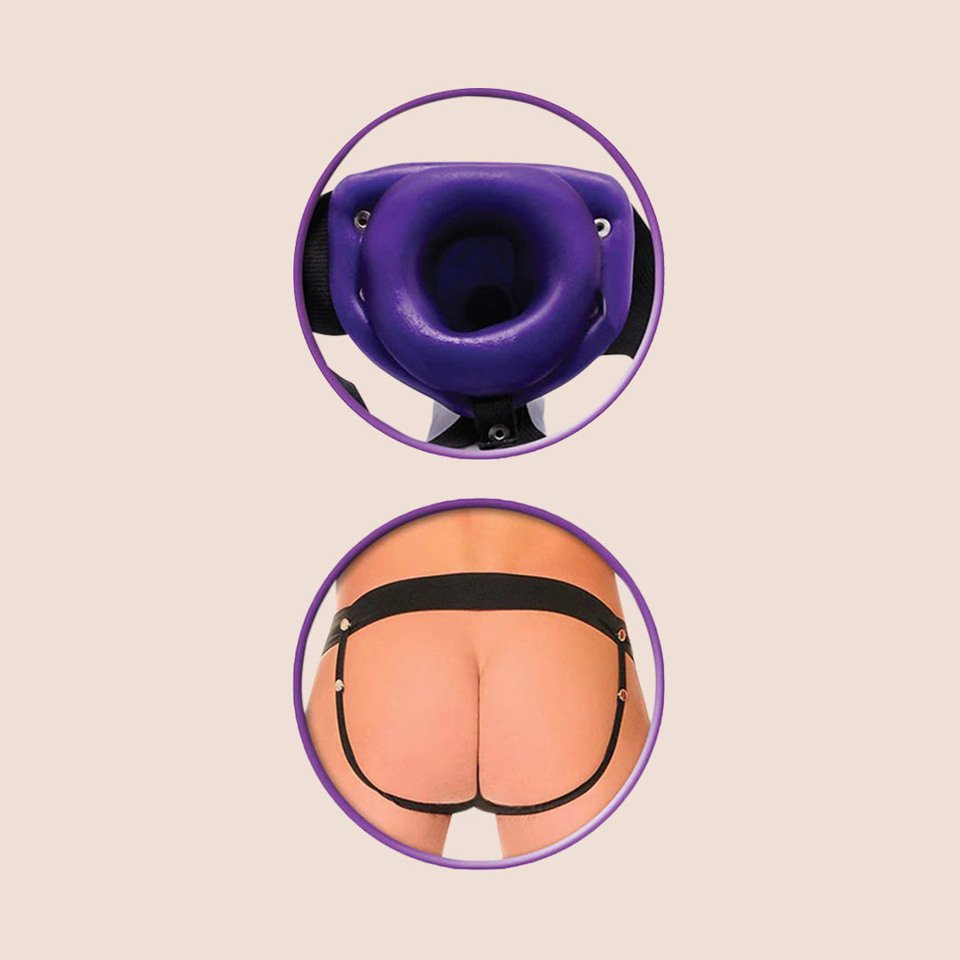 Fetish Fantasy Vibrating Hollow Strap-On for Men & Women - Comfortable Elastic Harness | Couples Play, Role Reversal & LGBTQ+ Friendly Adult Toy