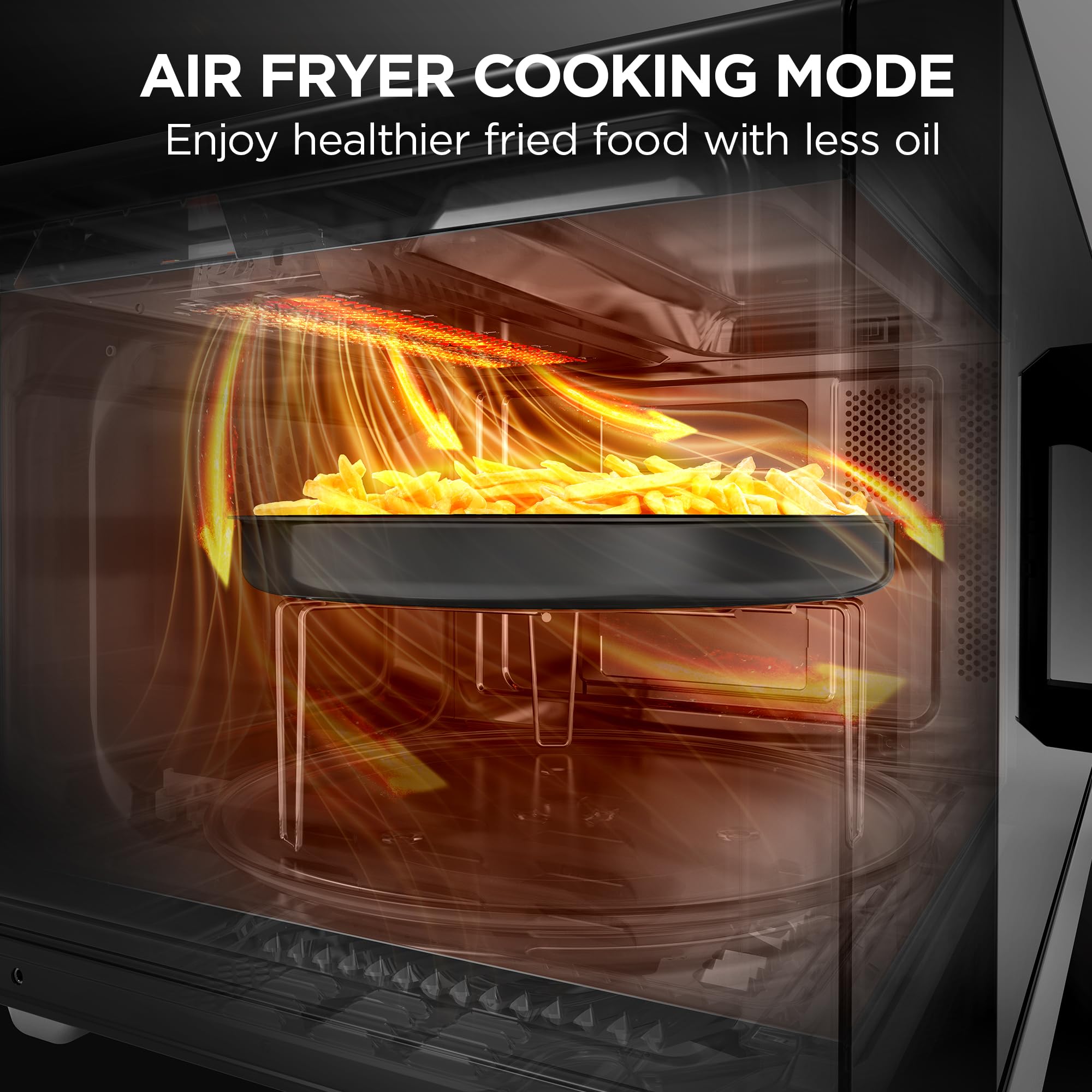 BLACK+DECKER 5-in-1 Countertop Microwave Oven with Air Fryer, Combi, Bake, Roast & Convection - 0.9 cu.ft 900W Stainless Steel Kitchen Appliance with Child Lock (ES9P032NA) - Perfect for Small Kitchens, Dorms & Apartments