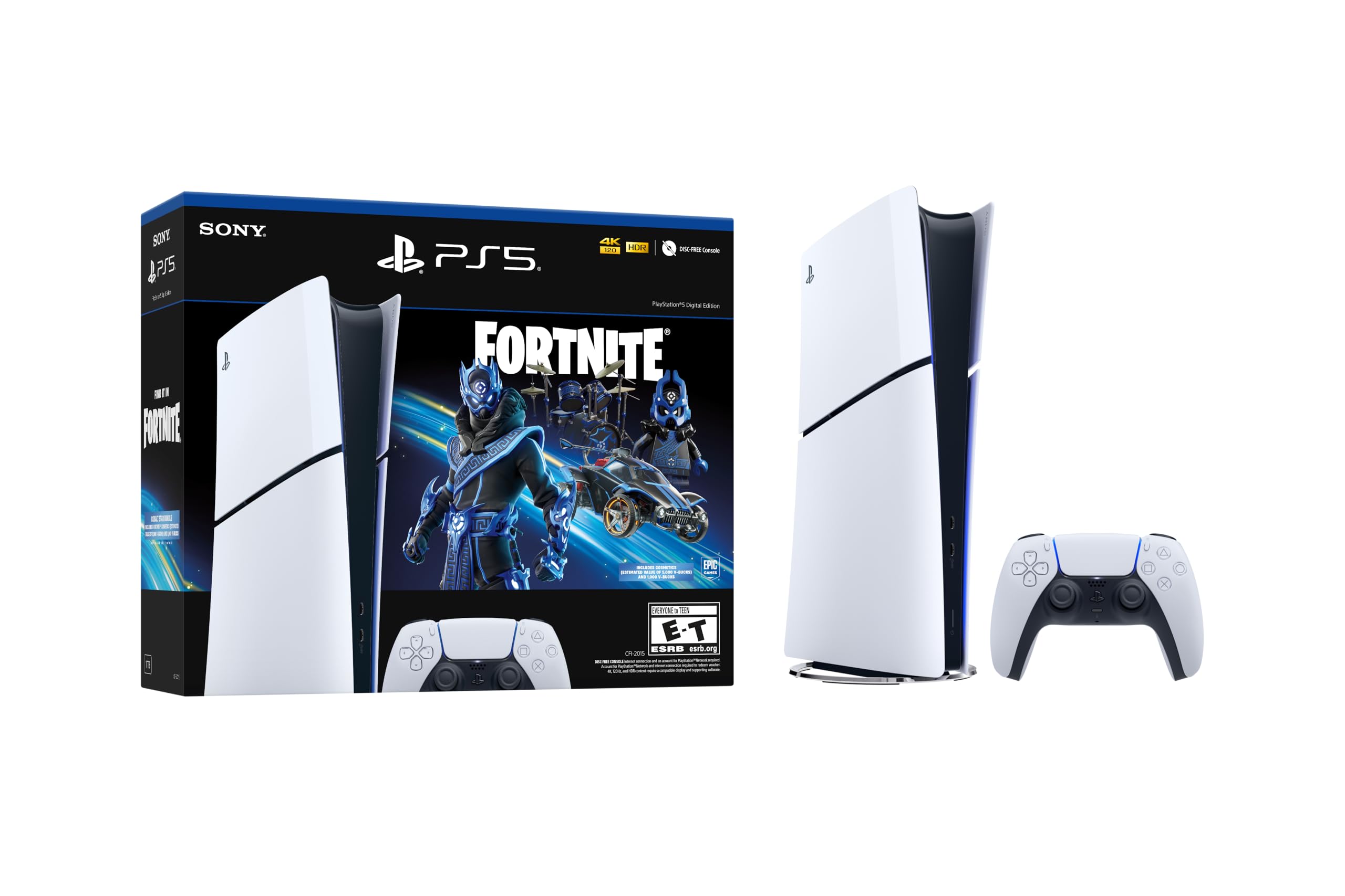 PS5 Console - Fortnite Cobalt Star Digital Edition Bundle with Exclusive Skins | Next-Gen Gaming System for 4K HDR Gaming, Streaming & VR | Perfect for Gamers & Entertainment Enthusiasts