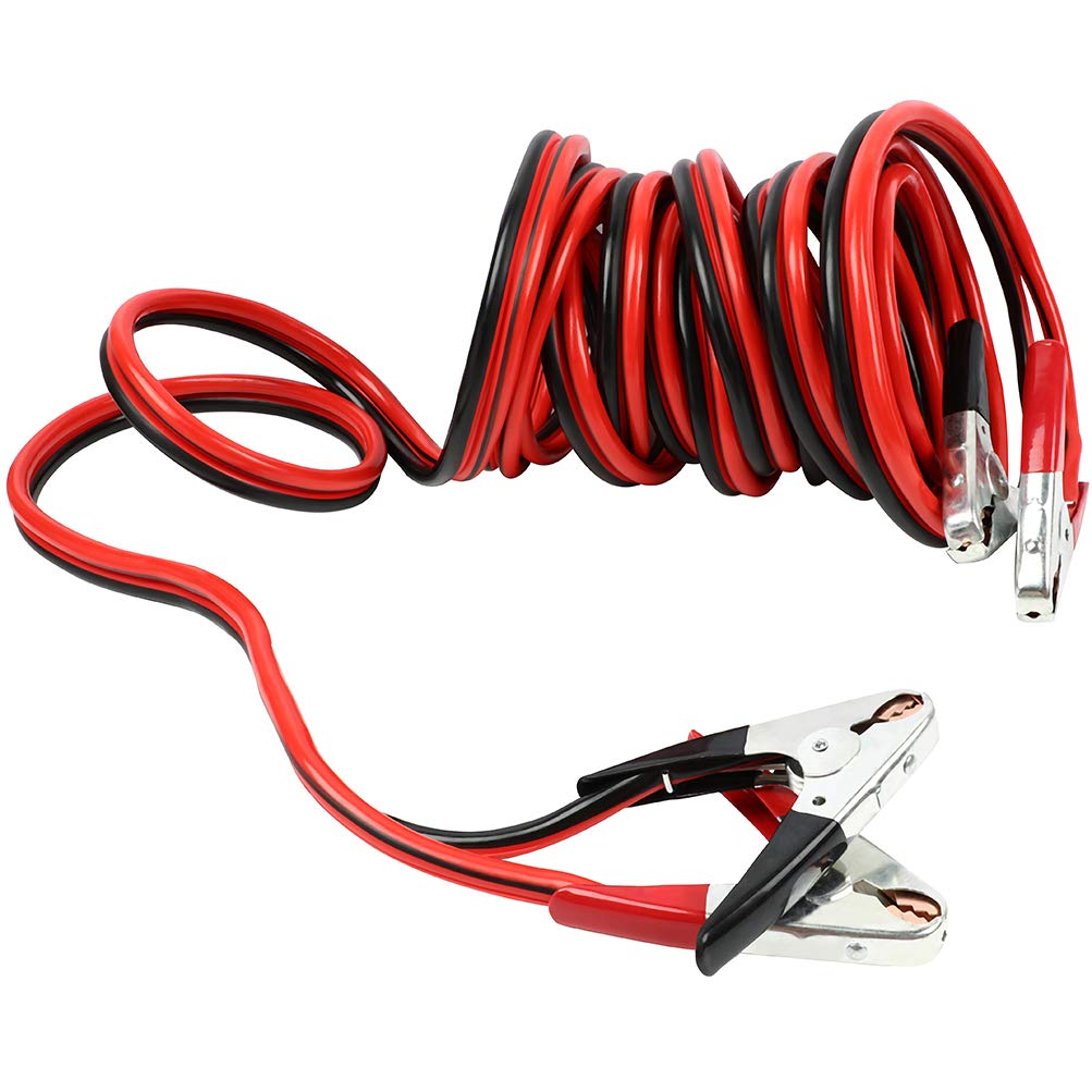 Heavy Duty 1 Gauge 30FT Jumper Cables for Car Battery - Emergency Booster Cable with Tire Repair Kit for Trucks, SUVs, Farm Equipment & Diesel Vehicles - Perfect for Roadside Emergencies and Vehicle Maintenance