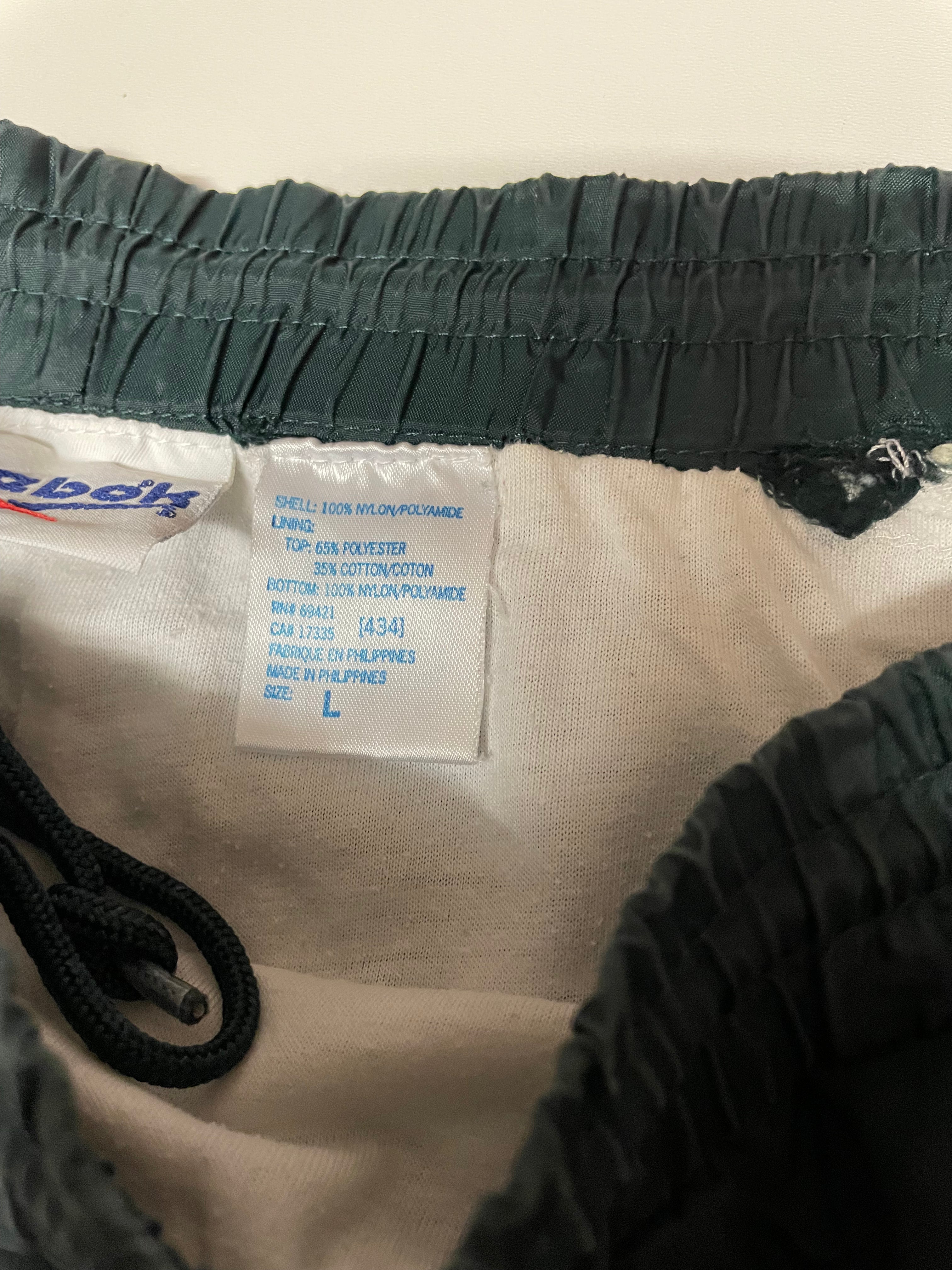 Reebok Vintage Track Pants - Nylon Water-Resistant Joggers, Baggy Fit Style #8791 | Perfect for Casual Wear, Gym, and Street Fashion