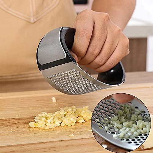 Premium Stainless Steel Garlic Press & Crusher - Heavy Duty Garlic Chopper for Kitchen - Perfect for Cooking, Baking & Meal Prep