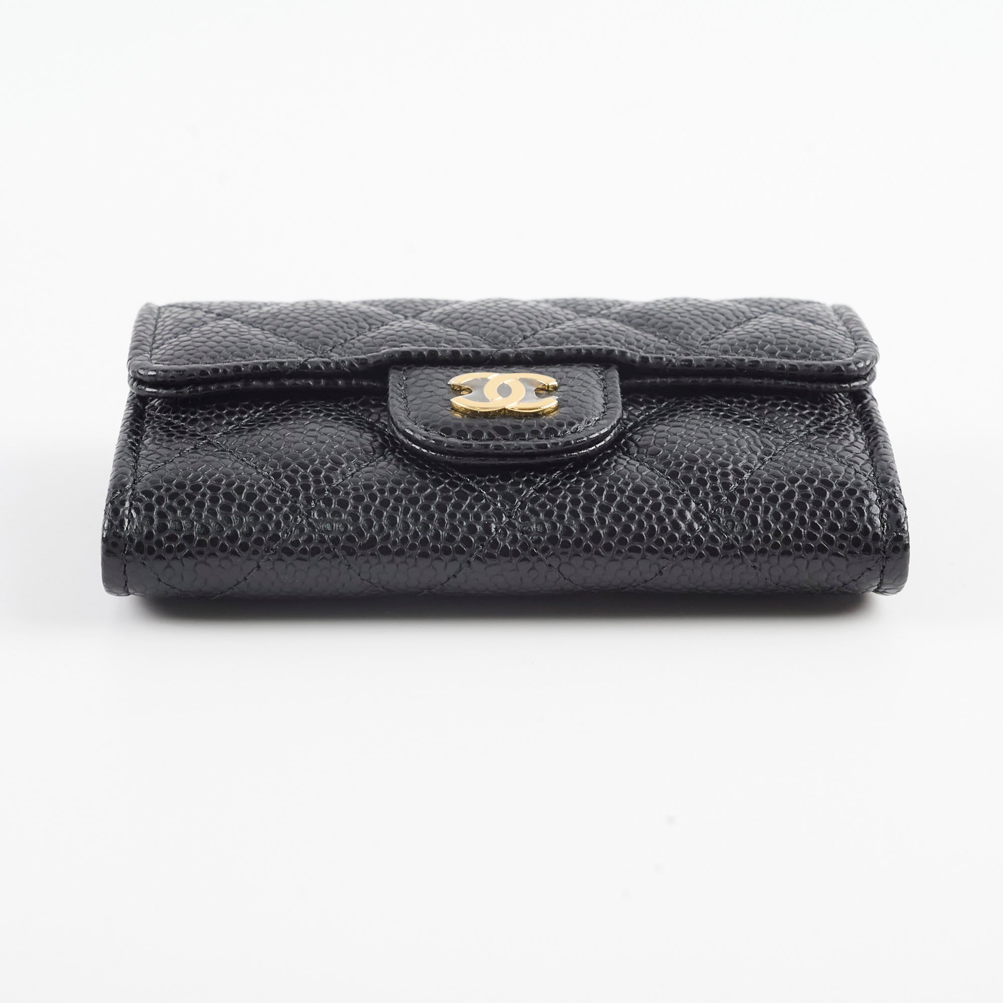 Chanel Caviar Quilted Leather Card Holder Wallet - Black | Luxury Compact Credit Card Case for Women | Perfect for Everyday Use, Travel & Gifting