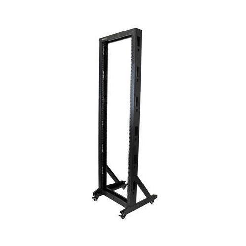 42U 2-Post Server Rack with Wheels - Heavy Duty Network Equipment Cabinet for Data Center & Office Use