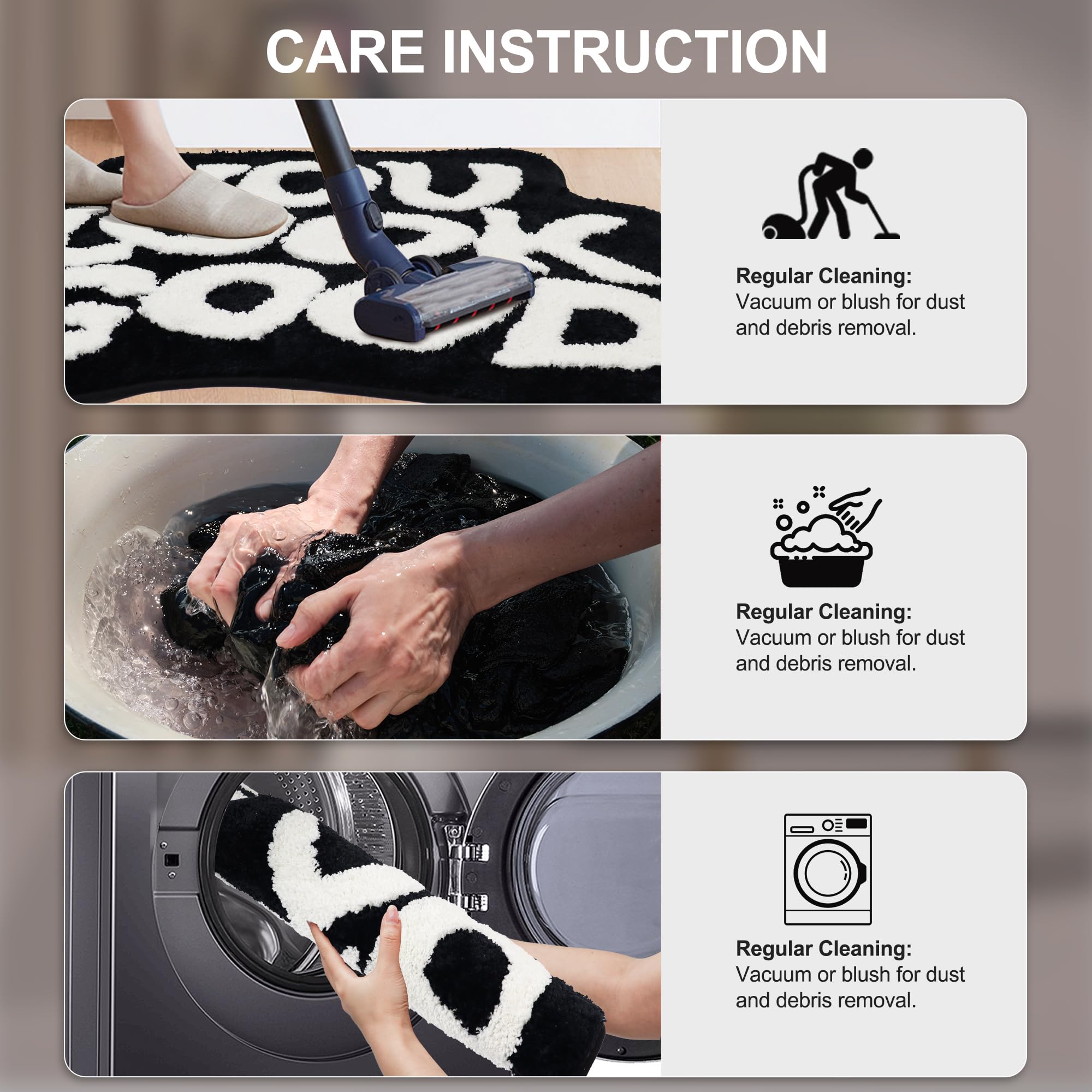 Funny Black and White Bath Mat - Non-Slip Absorbent Bathroom Rug for Bathtub, Shower & Kitchen - Cool Floor Mat Decor for Bathroom, Bedroom & Laundry Room - Perfect Gift for Home & Apartment
