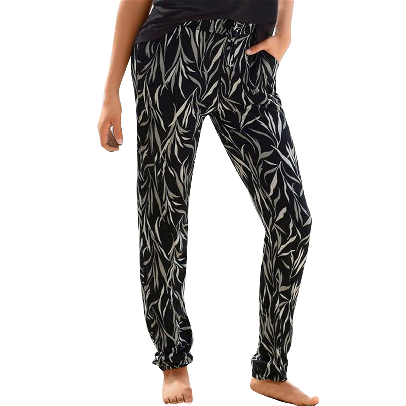 Stylish Navy Blue Catsuit Waist High Pocket Pants - Boho Beach Trousers for Women with Easy Long Printing | Perfect for Yoga, Travel & Casual Wear