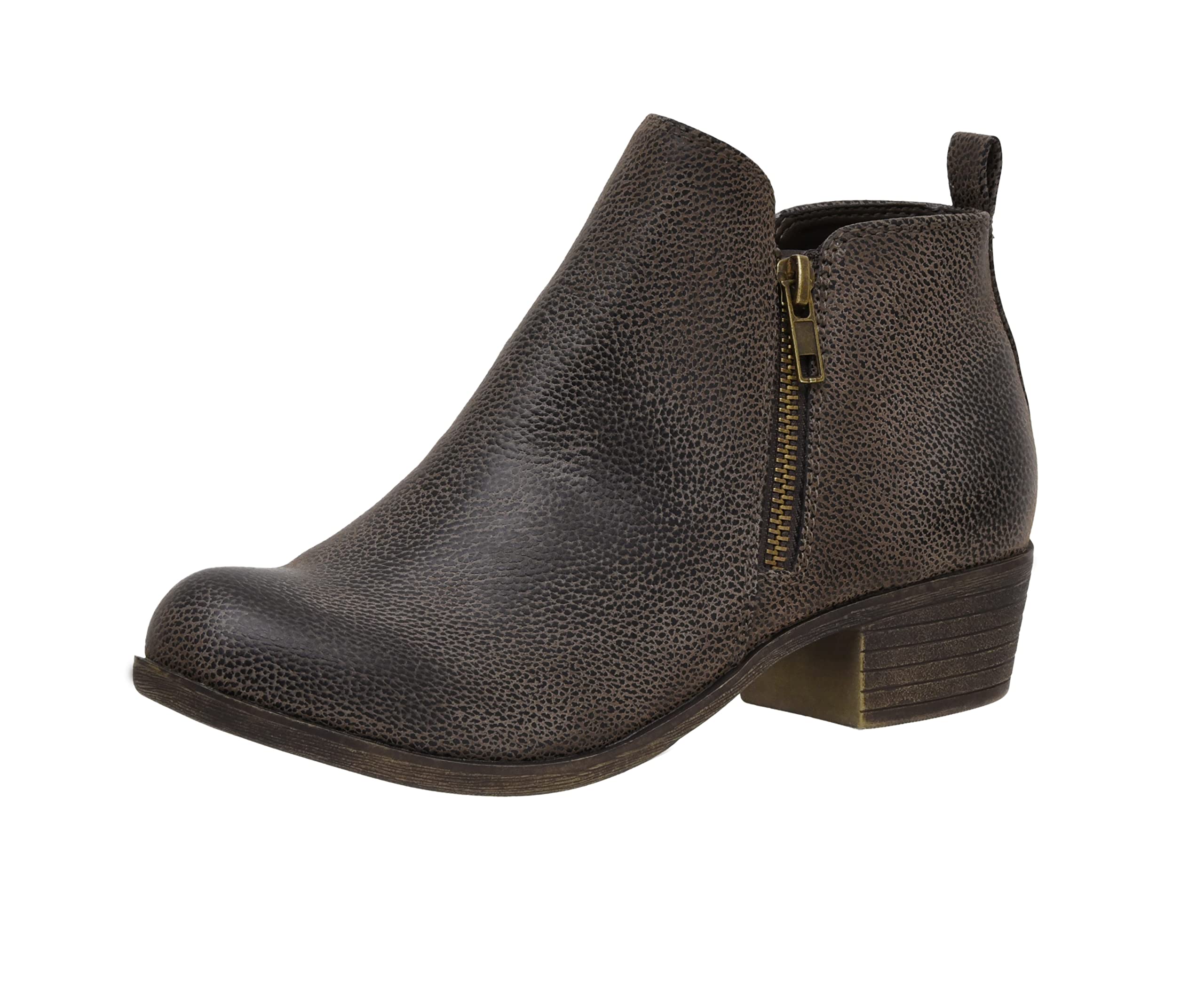 CUSHIONAIRE Women's Dolly Memory Foam Booties - Comfortable Wide Width Ankle Boots (Brown Rugged, Size 9W) | Perfect for Fall Fashion, Work & Casual Outfits