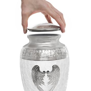 Elegant White Angel Wings Cremation Urn for Adults - Memorial Keepsake for Human Ashes | Perfect for Home Memorial Display, Funeral Services & Remembrance Ceremonies