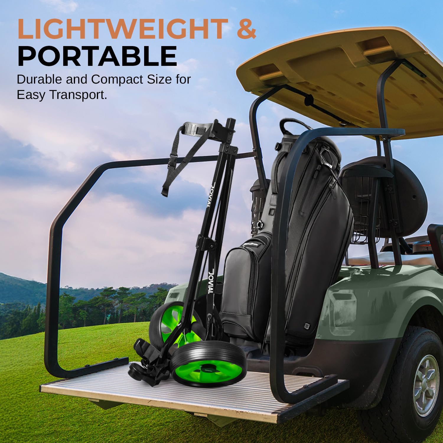 2 Wheel Golf Push Pull Cart - Lightweight Foldable Collapsible Golf Caddy Accessories with Adjustable Handle & Aluminum Frame | Golf Bag Storage & Deluxe Scorecard Holder | Compact Travel Design for Men & Women | Perfect for Course, Driving Range & Outdoor Practice