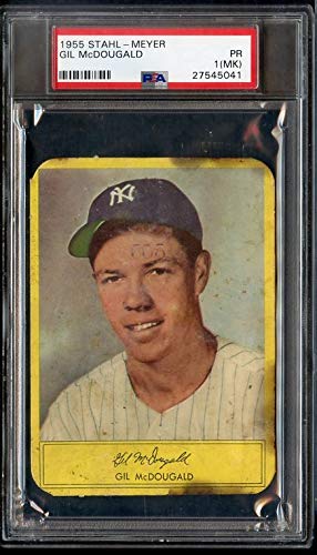1955 Stahl Meyer Gil McDougald Yankees PSA 1 PR Mk 369628 Kit Young Cards - Vintage Baseball Collectible for Display & Investment