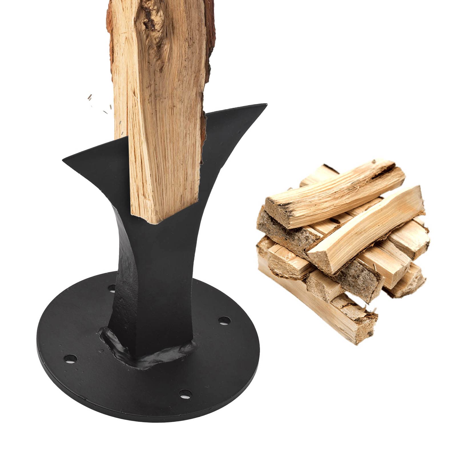 Heavy Duty Manual Firewood Kindling Splitter - Quick Wood Wedge Tool for Small Fireplace & Wood Stove | Perfect for Camping, Backyard Fire Pits & Home Heating | Black